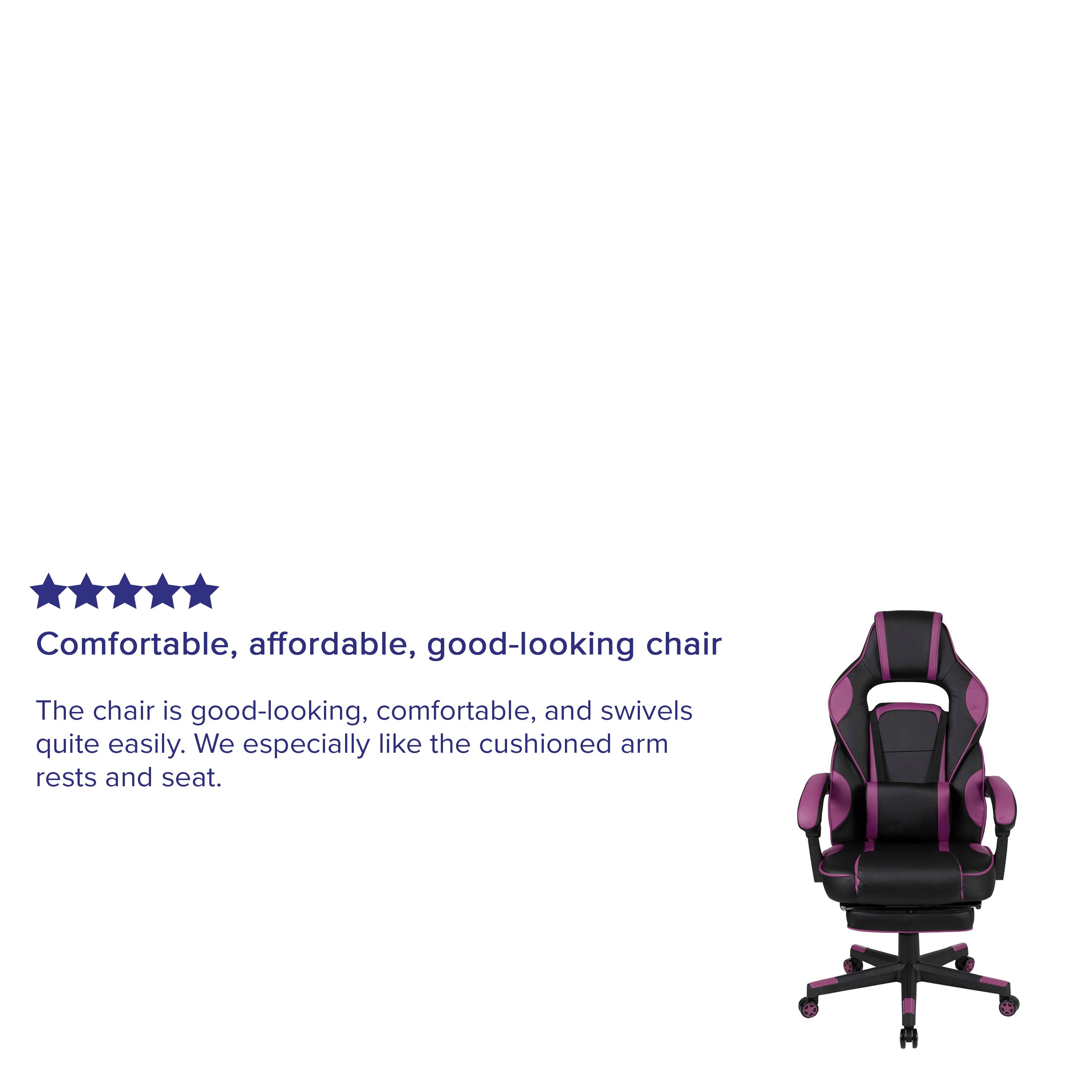 X40 Gaming Chair Racing Ergonomic Computer Chair with Fully Reclining Back/Arms, Slide-Out Footrest, Massaging Lumbar - Black/Purple