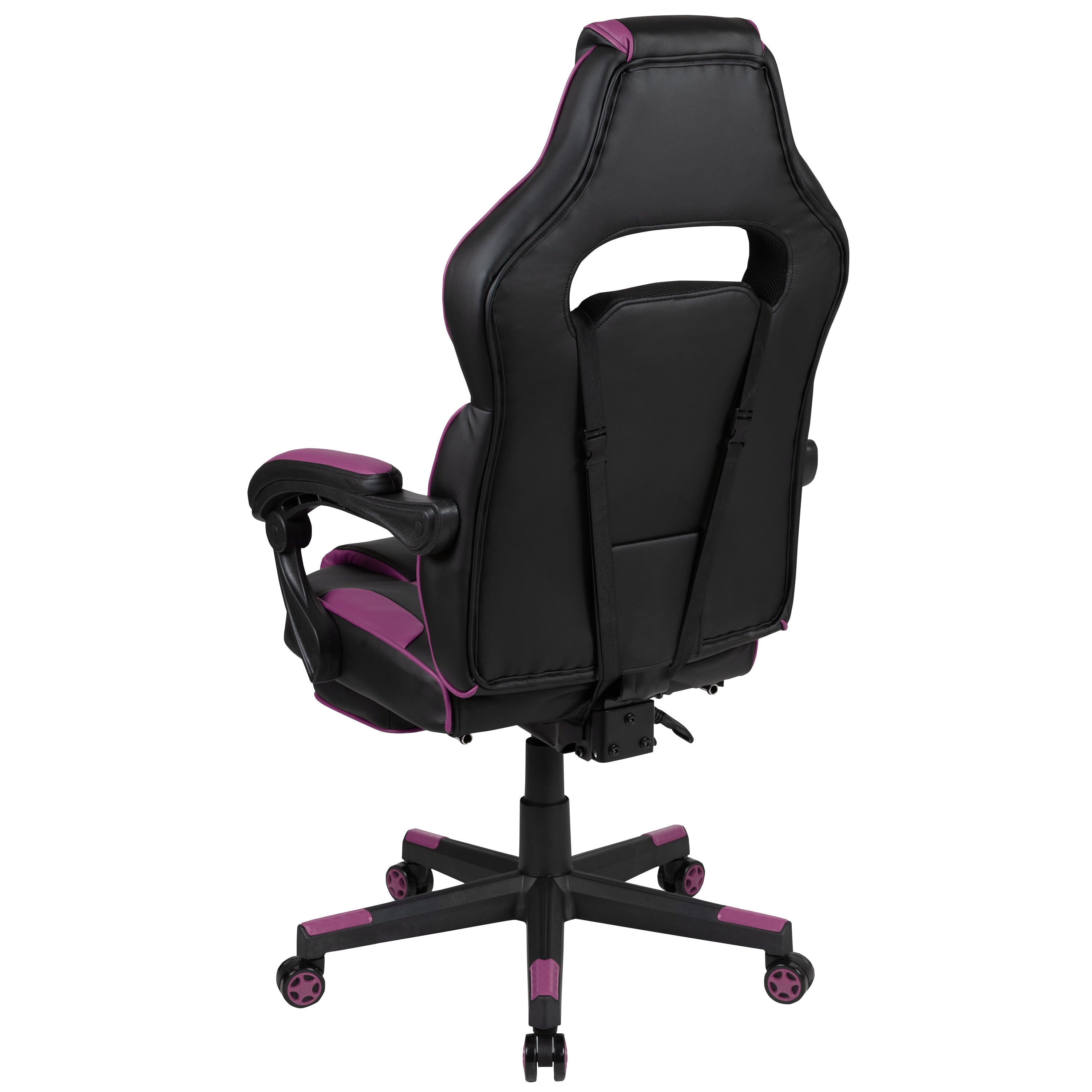 X40 Gaming Chair Racing Ergonomic Computer Chair with Fully Reclining Back/Arms, Slide-Out Footrest, Massaging Lumbar - Black/Purple