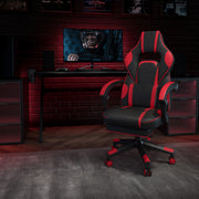 X40 Gaming Chair Racing Ergonomic Computer Chair with Fully Reclining Back/Arms, Slide-Out Footrest, Massaging Lumbar - Red