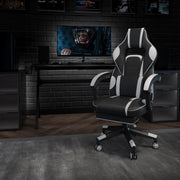 X40 Gaming Chair Racing Ergonomic Computer Chair with Fully Reclining Back/Arms, Slide-Out Footrest, Massaging Lumbar - White
