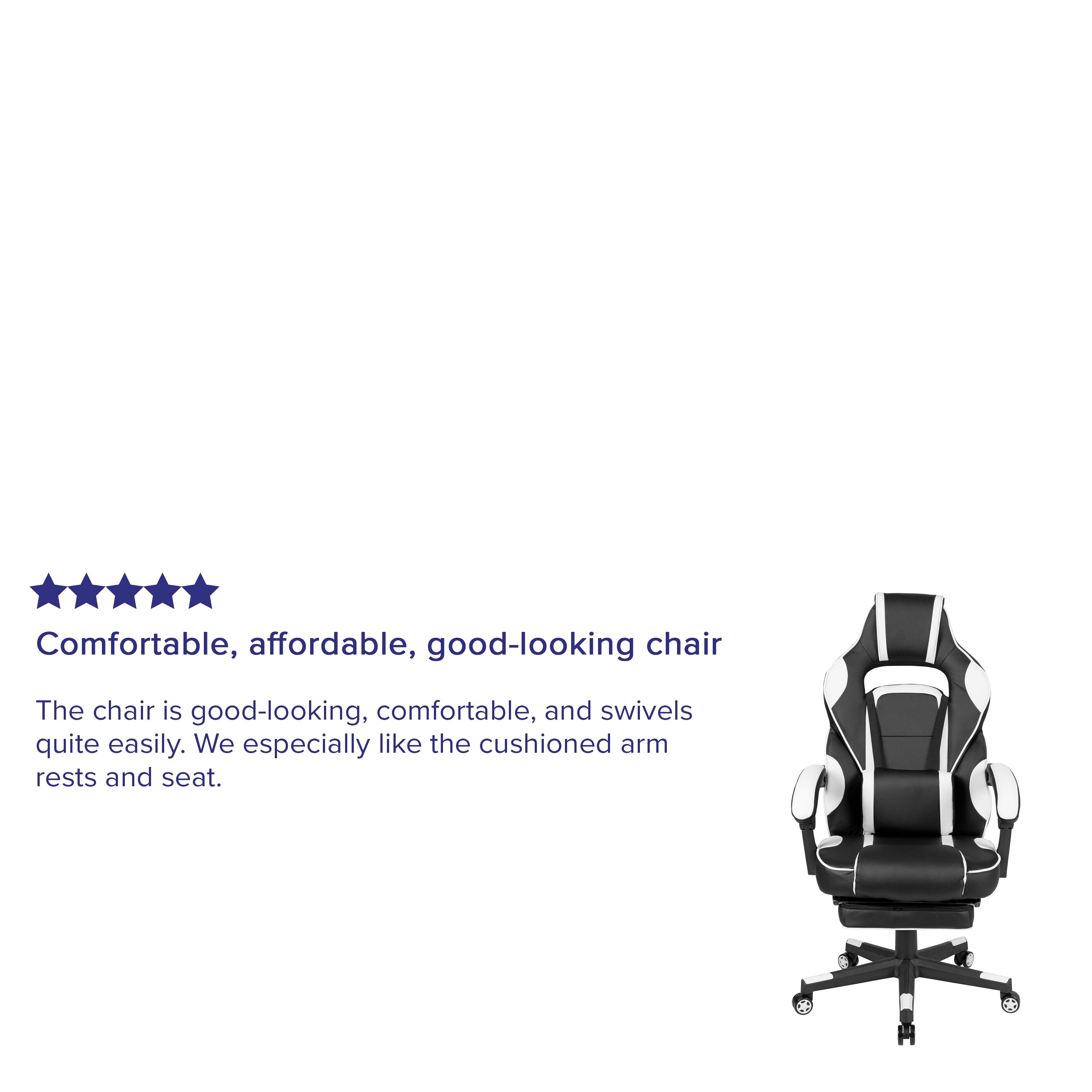 X40 Gaming Chair Racing Ergonomic Computer Chair with Fully Reclining Back/Arms, Slide-Out Footrest, Massaging Lumbar - White