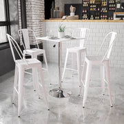 Pearl 23.75'' Square Adjustable Height White Wood Swivel Top Table (Adjustable Range 33'' - 40.5'')
