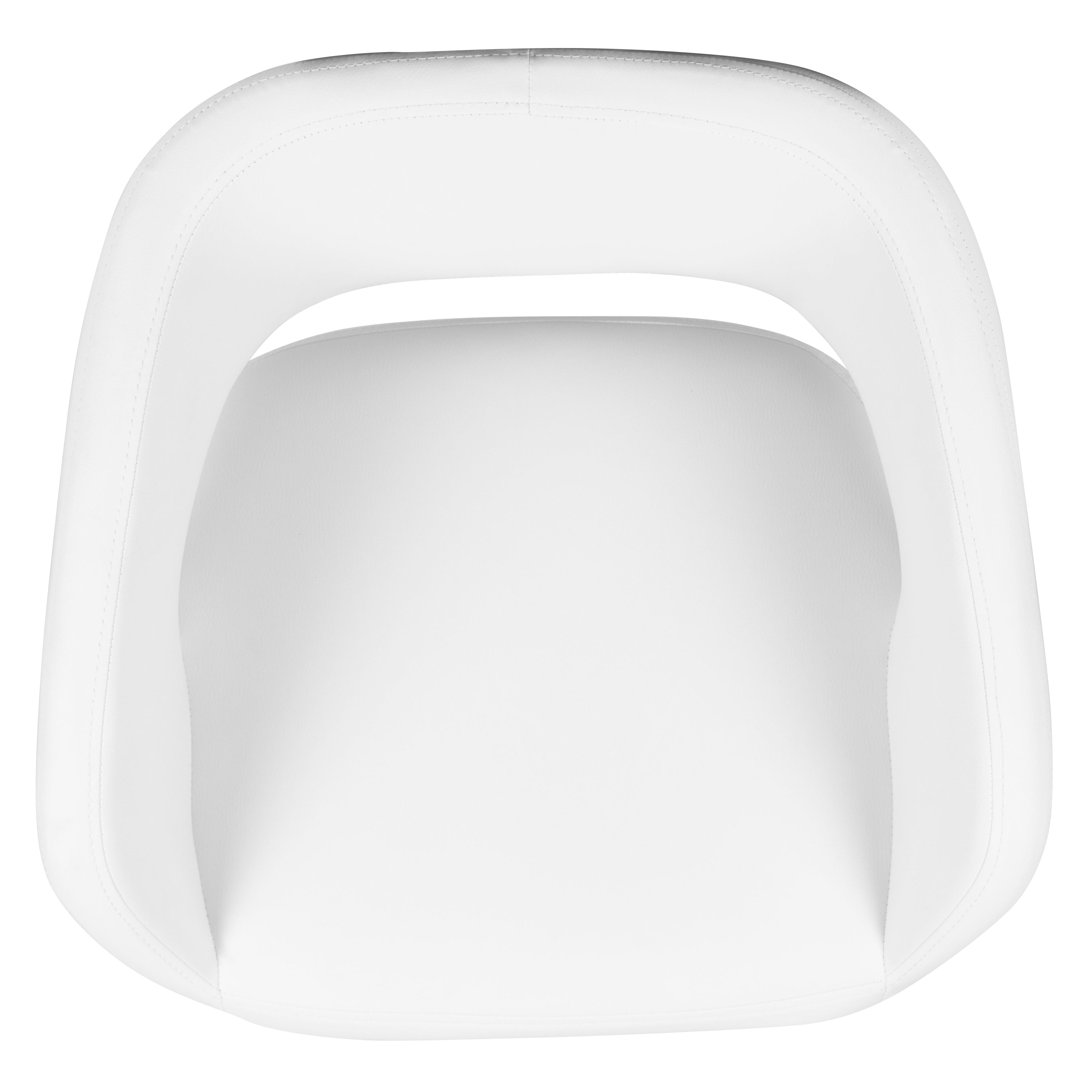 Erik Contemporary White Vinyl Adjustable Height Barstool with Rounded Mid-Back and Gold Base