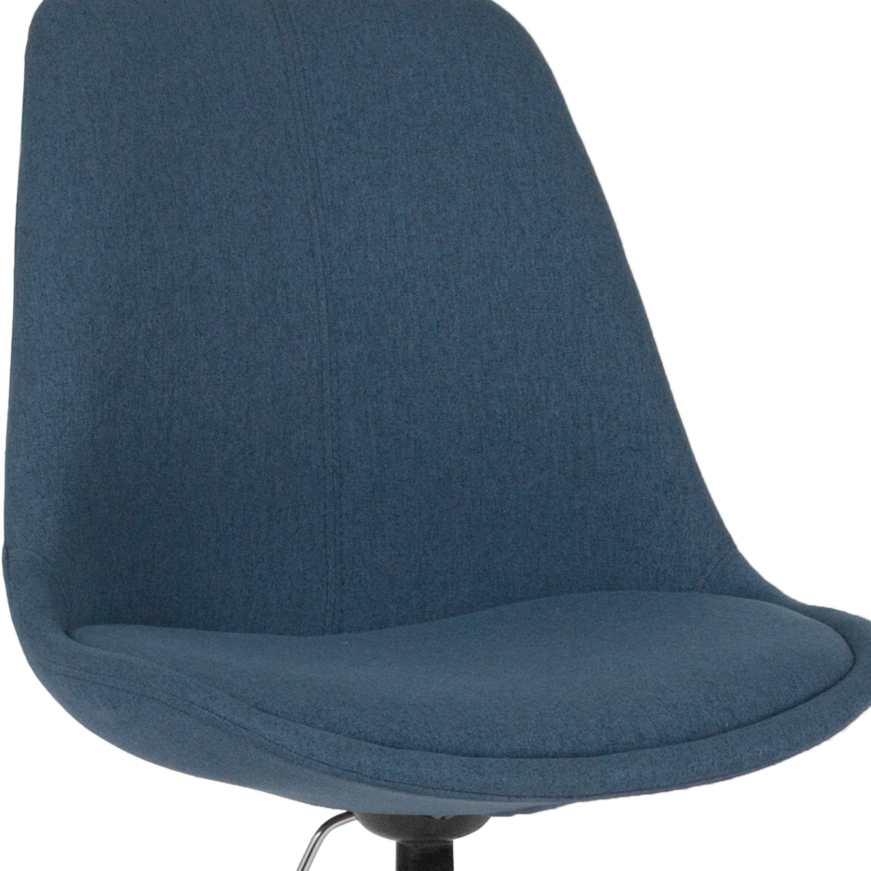 Aurora Series Mid-Back Blue Fabric Task Office Chair with Pneumatic Lift and Chrome Base