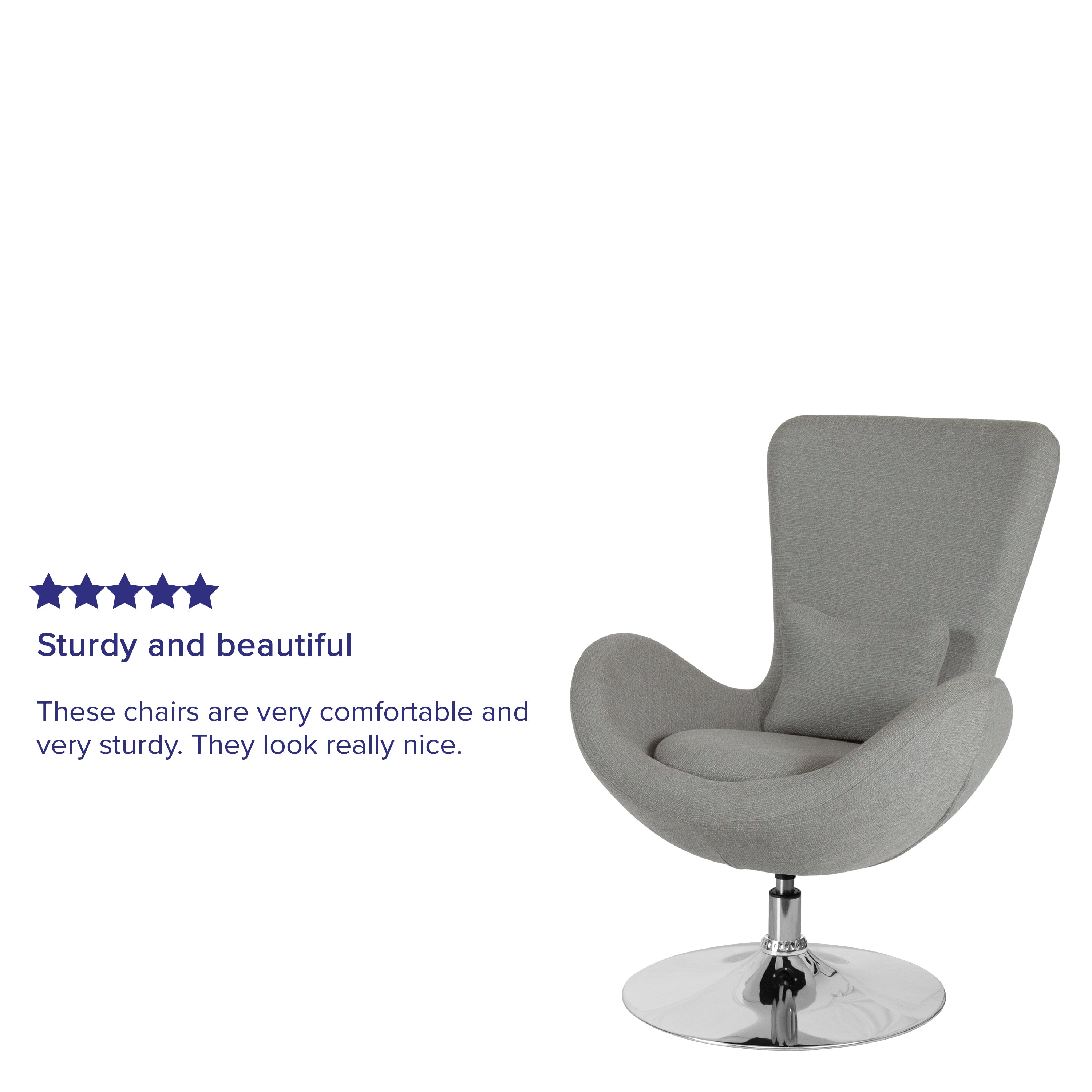 Egg Series Light Gray Fabric Side Reception Chair