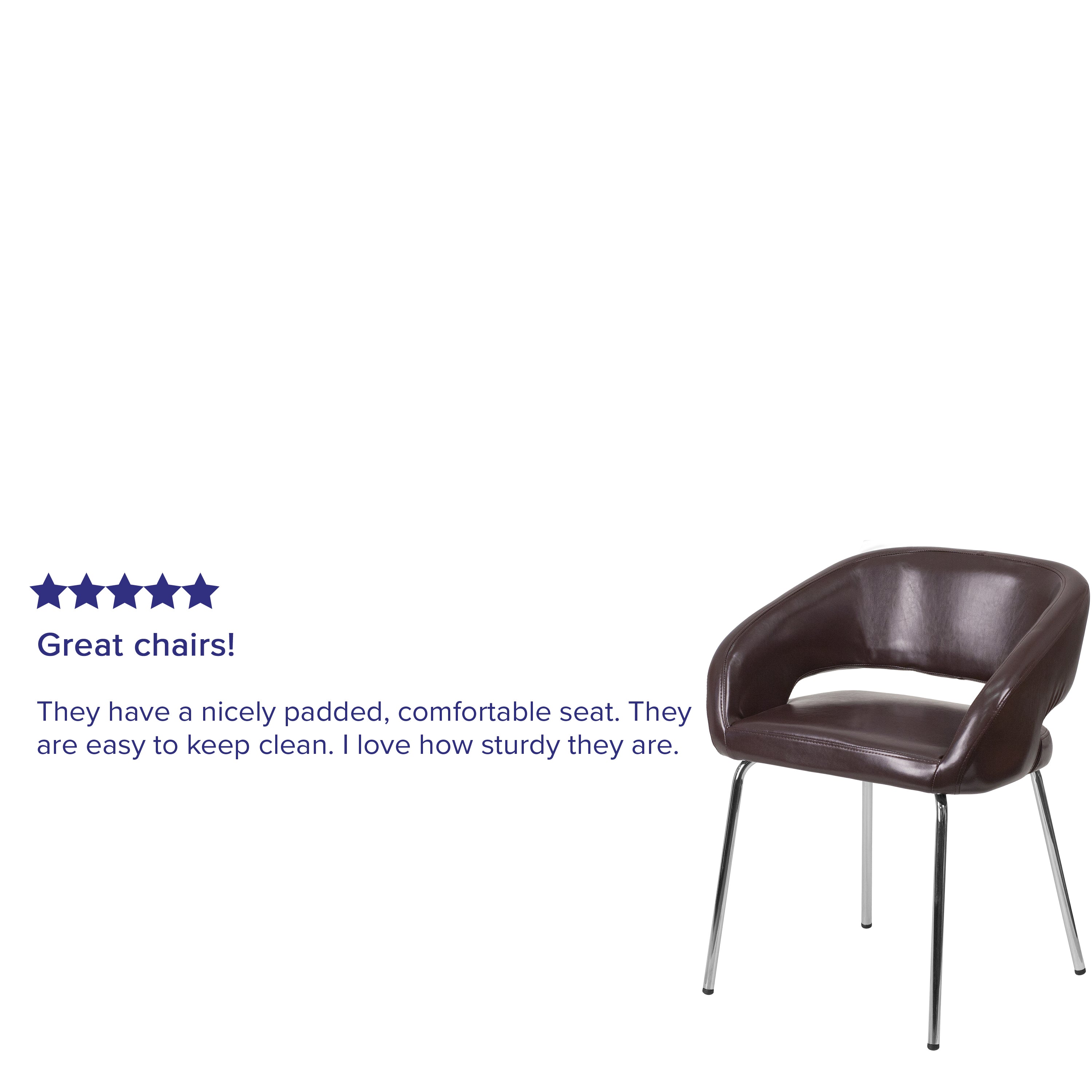 Fusion Series Contemporary Brown LeatherSoft Side Reception Chair
