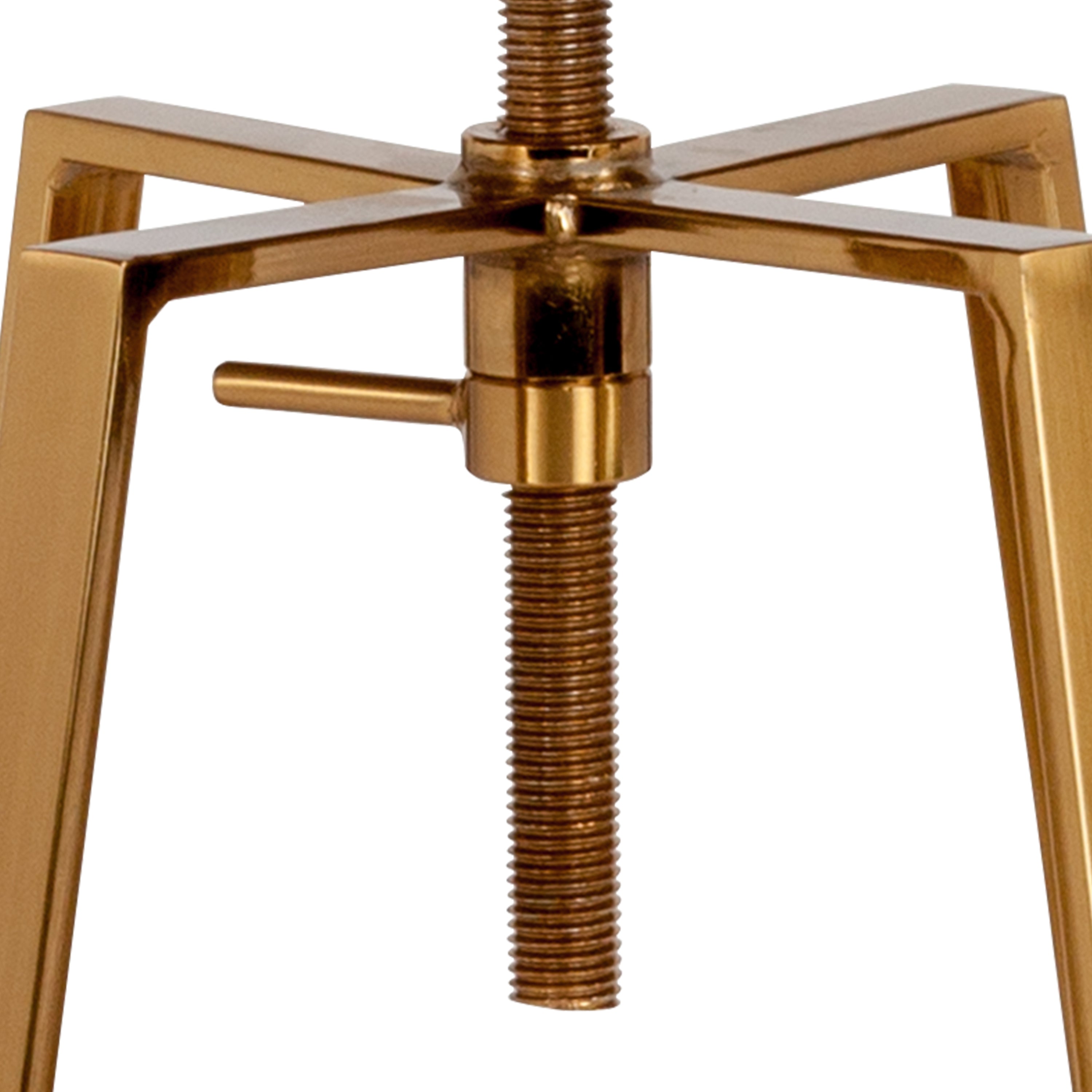 Toledo Industrial Style Barstool with Swivel Lift Adjustable Height Seat in Gold Finish