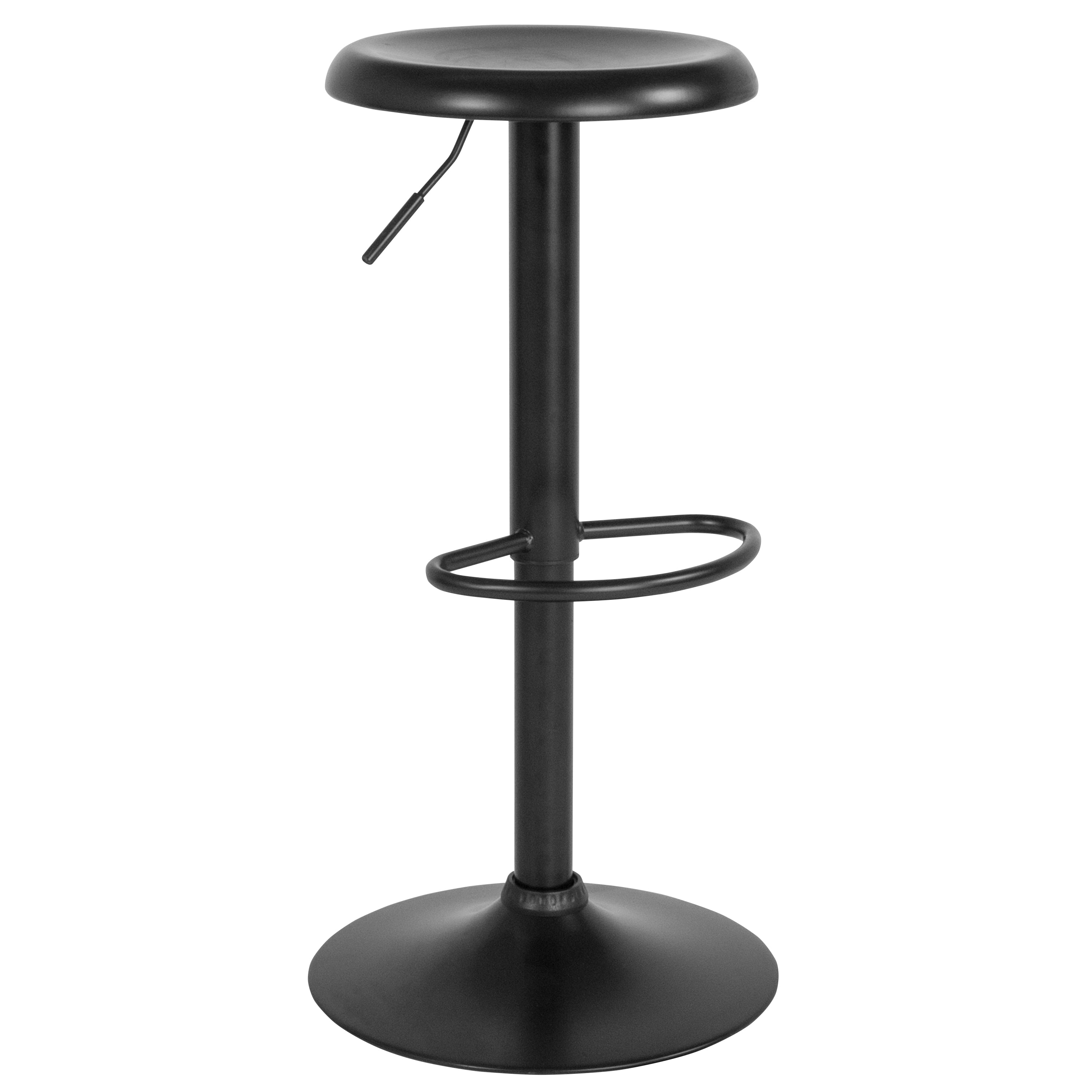 Madrid Series Adjustable Height Retro Barstool in Black Finish