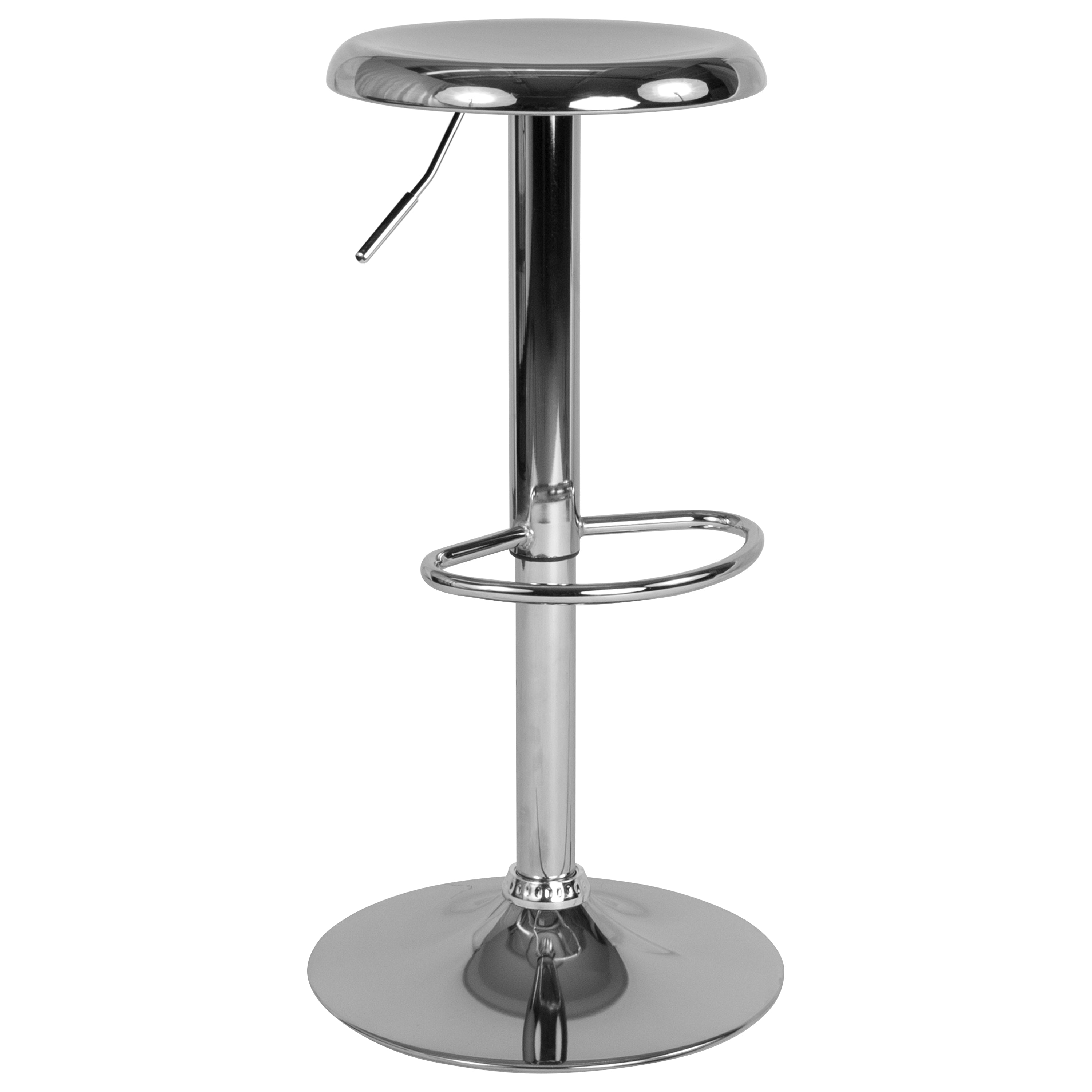 Madrid Series Adjustable Height Retro Barstool in Chrome Finish
