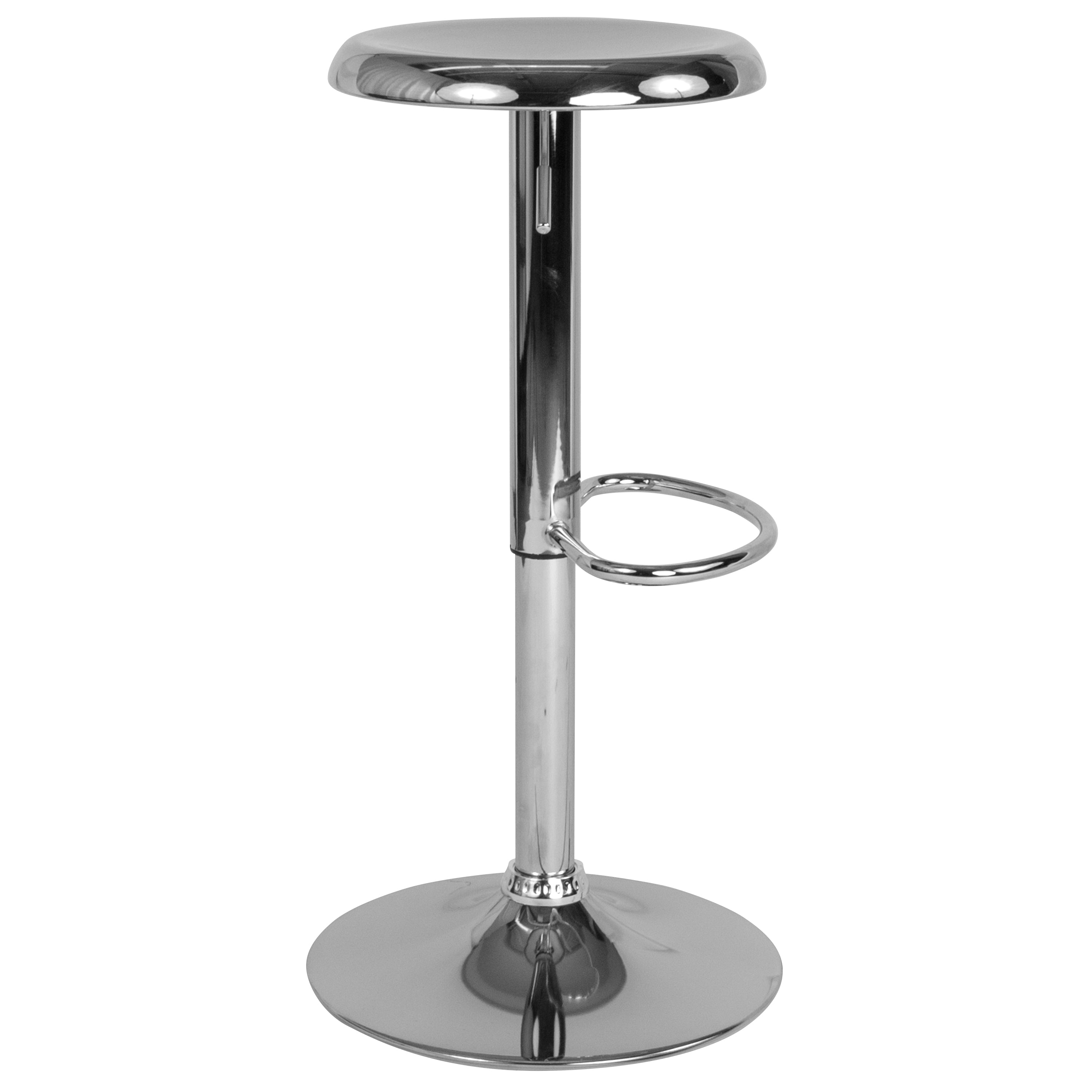 Madrid Series Adjustable Height Retro Barstool in Chrome Finish