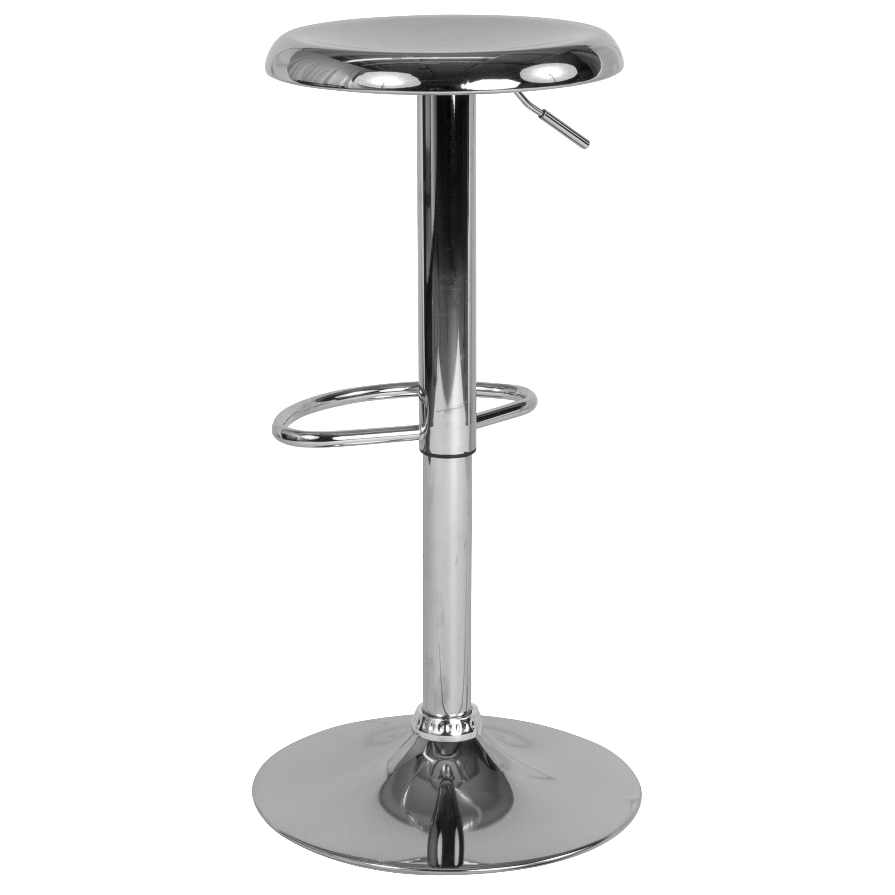 Madrid Series Adjustable Height Retro Barstool in Chrome Finish