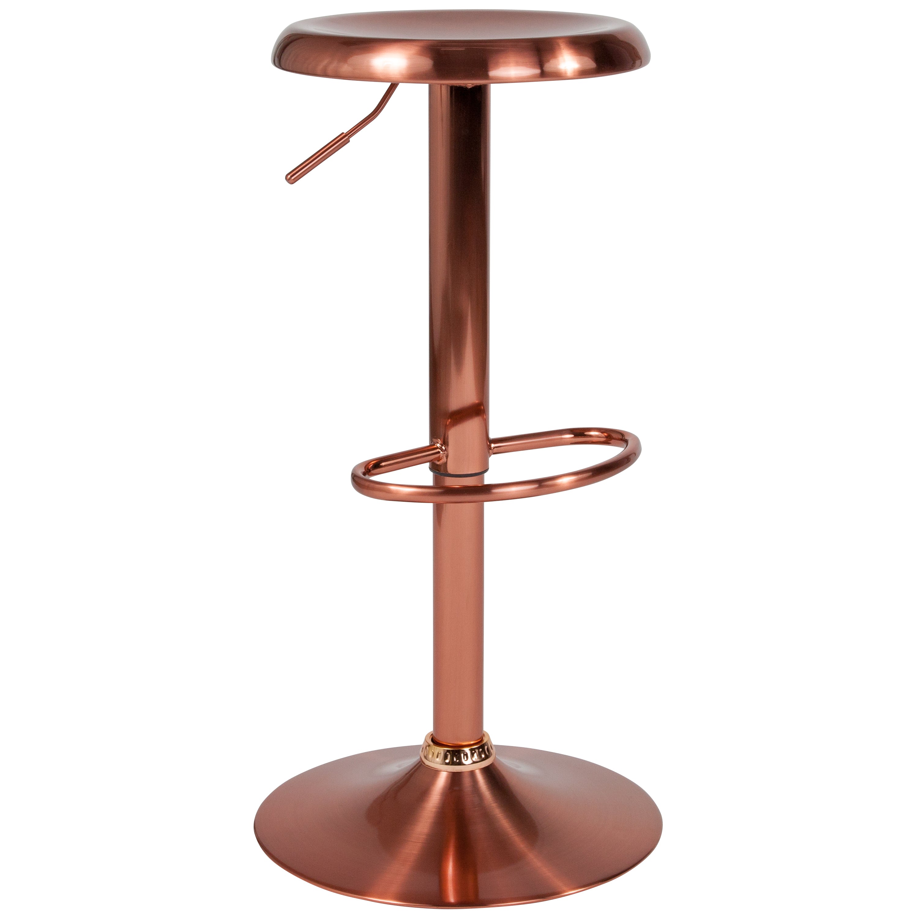 Madrid Series Adjustable Height Retro Barstool in Rose Gold Finish