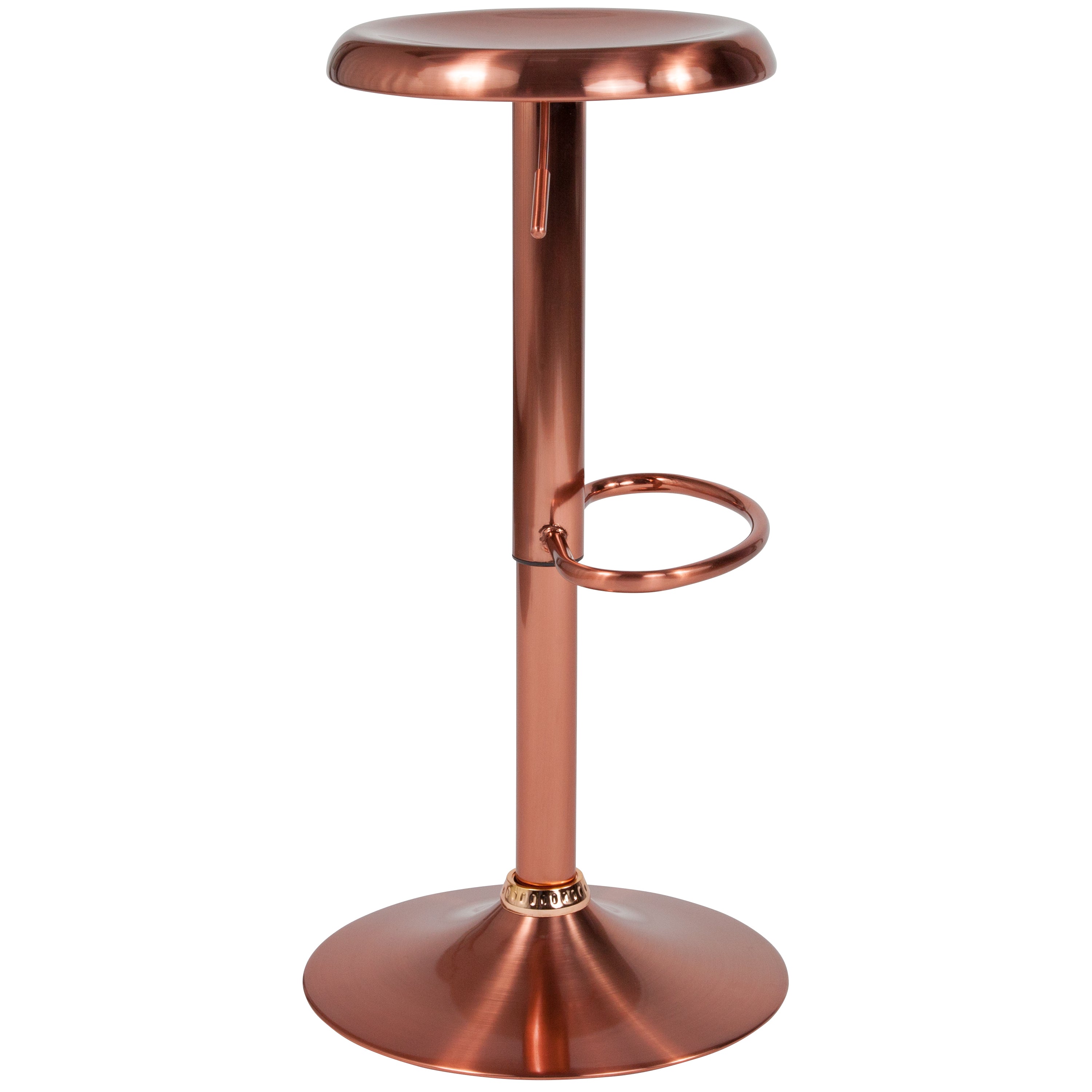 Madrid Series Adjustable Height Retro Barstool in Rose Gold Finish