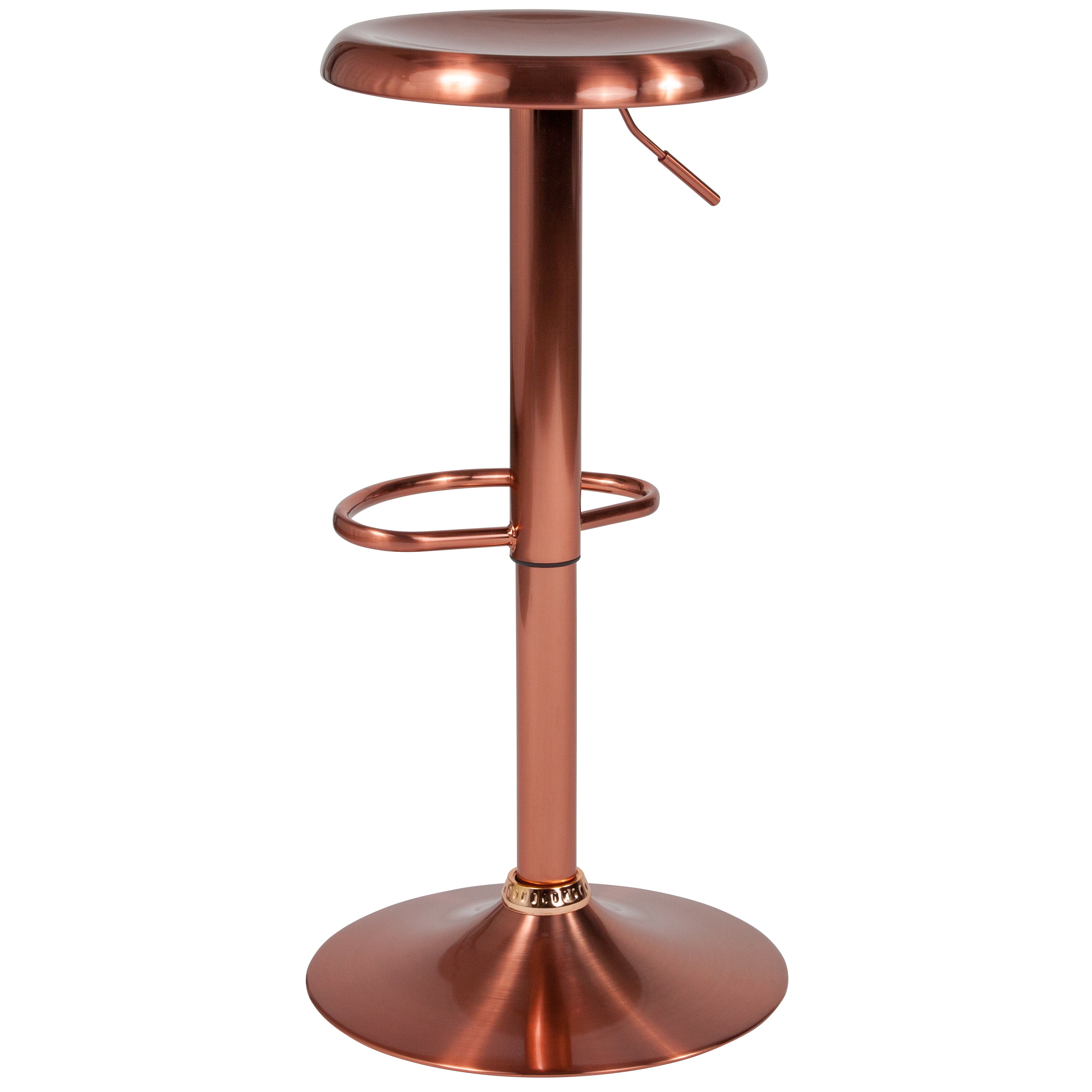 Madrid Series Adjustable Height Retro Barstool in Rose Gold Finish