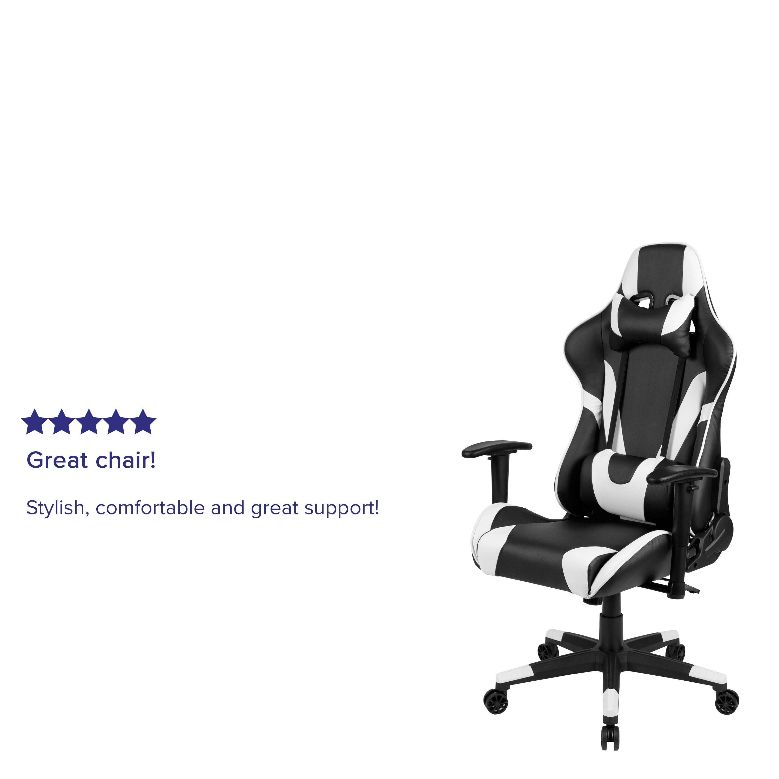 X20 Gaming Chair Racing Office Ergonomic Computer PC Adjustable Swivel Chair with Fully Reclining Back in Black LeatherSoft