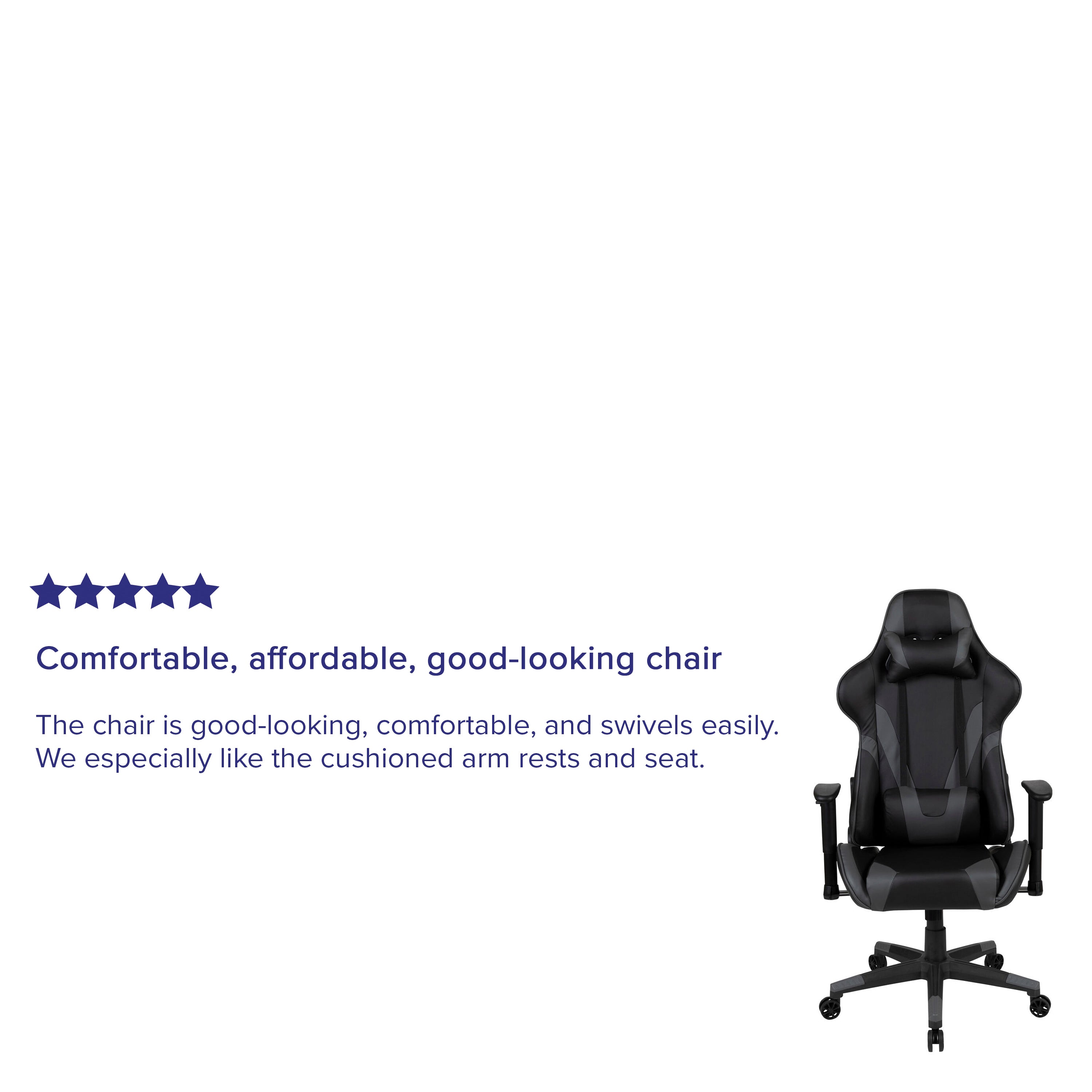 X20 Gaming Chair Racing Office Ergonomic Computer PC Adjustable Swivel Chair with Reclining Back in Gray LeatherSoft