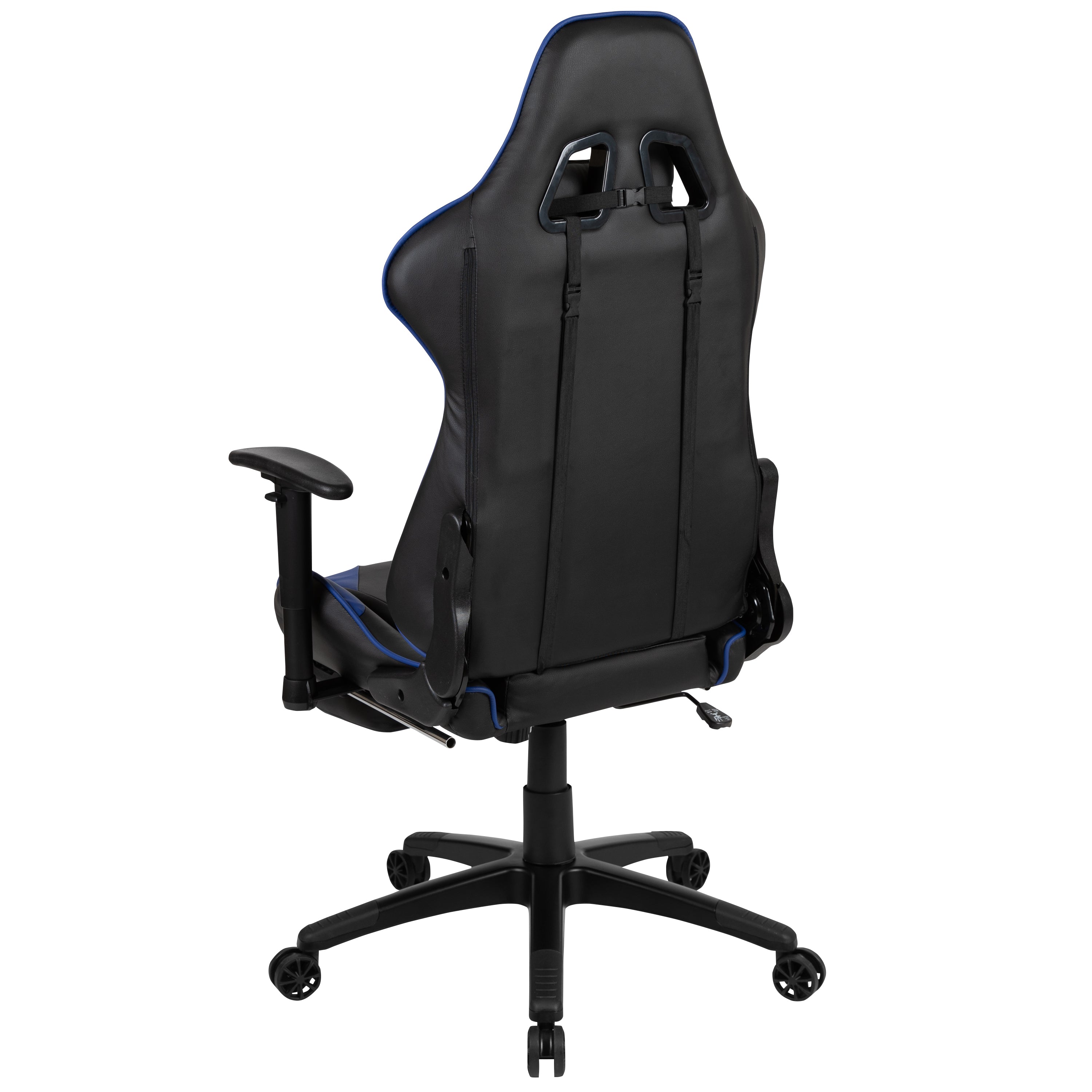 X30 Gaming Chair Racing Office Ergonomic Computer Chair with Reclining Back and Slide-Out Footrest in Blue LeatherSoft