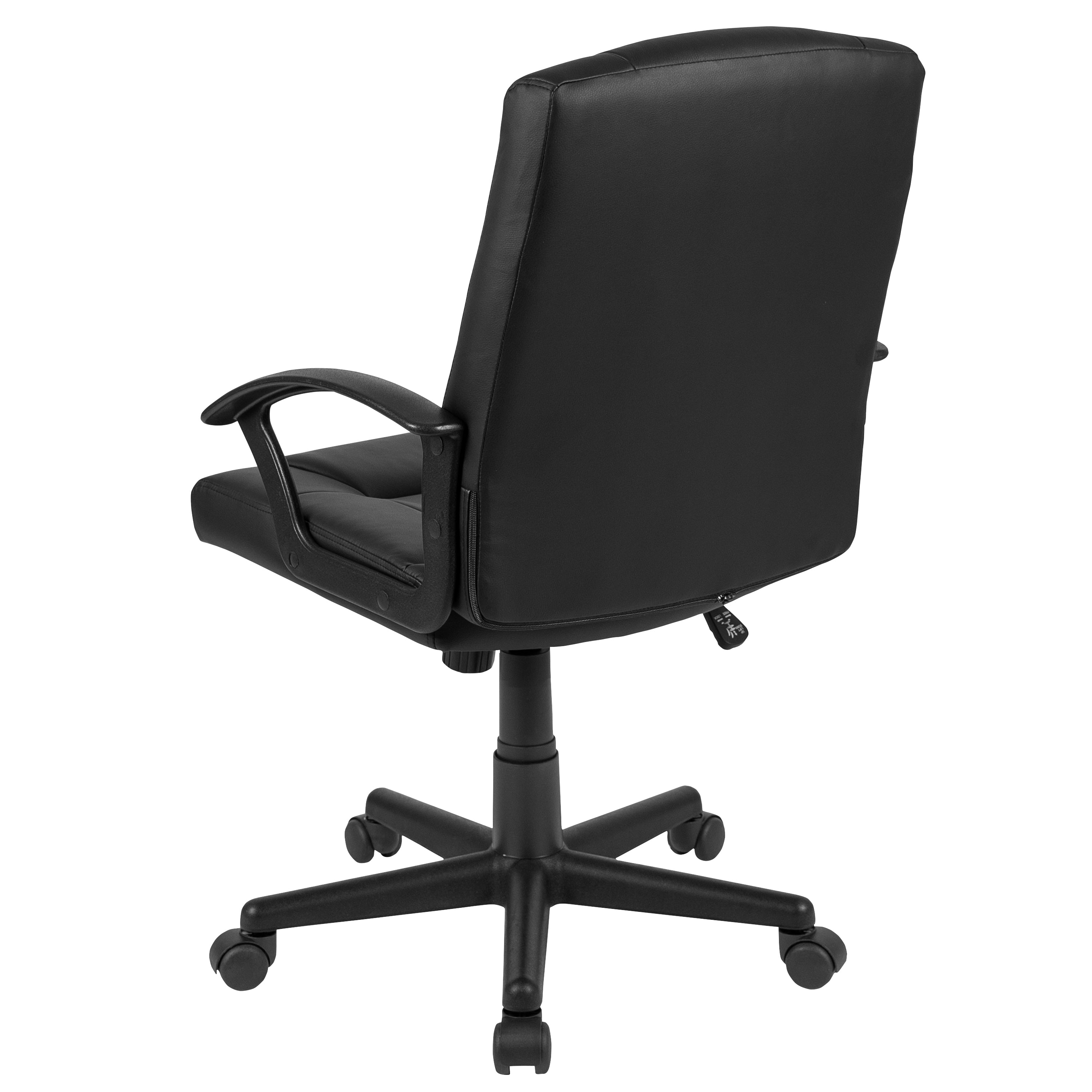 Coffman Flash Fundamentals Mid-Back Black LeatherSoft-Padded Task Office Chair with Arms