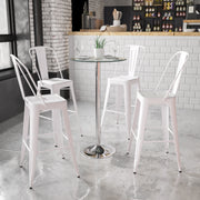 Fredrick 23.75'' Round Glass Table with 41.75''H Chrome Base