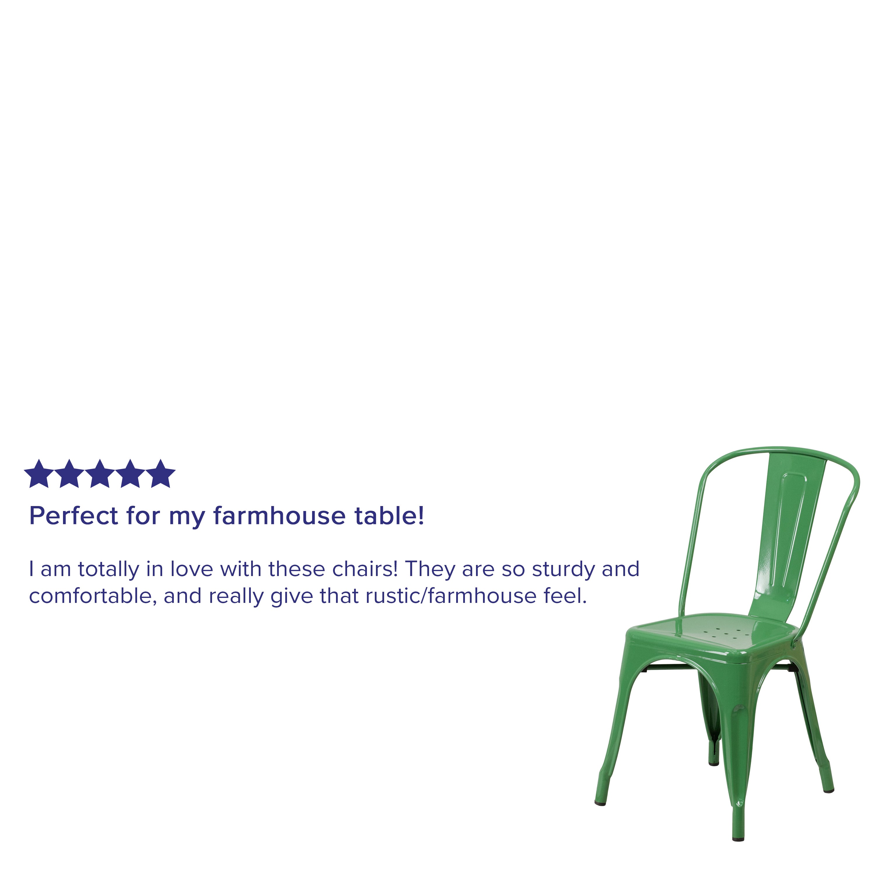 Perry Commercial Grade Green Metal Indoor-Outdoor Stackable Chair