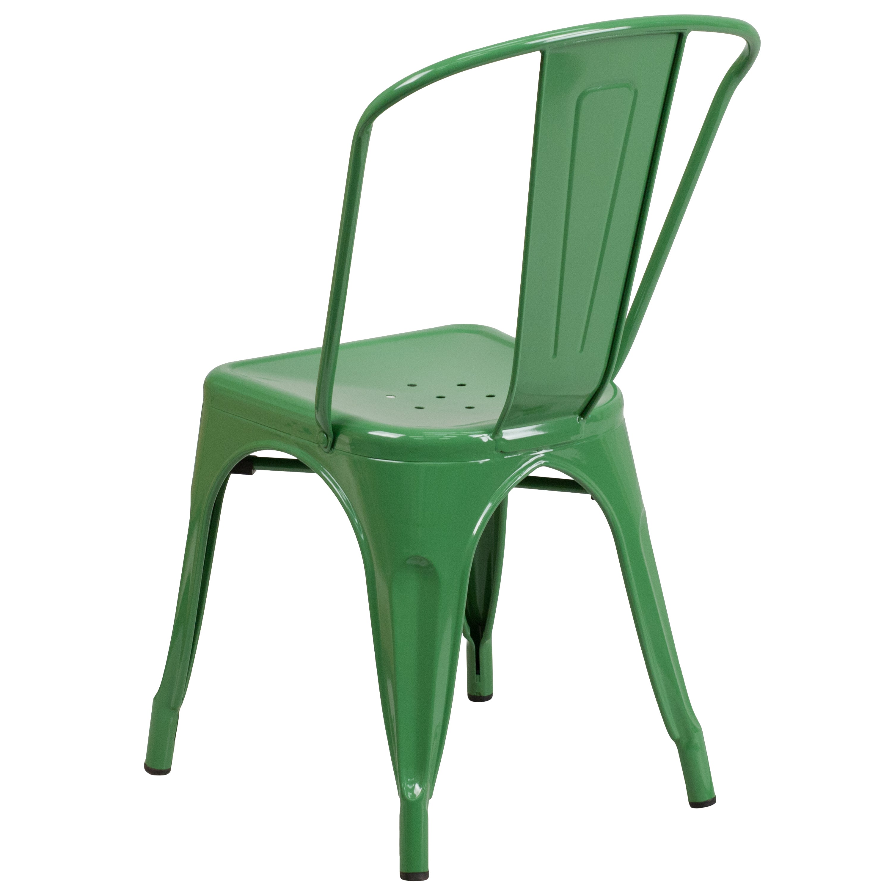 Perry Commercial Grade Green Metal Indoor-Outdoor Stackable Chair