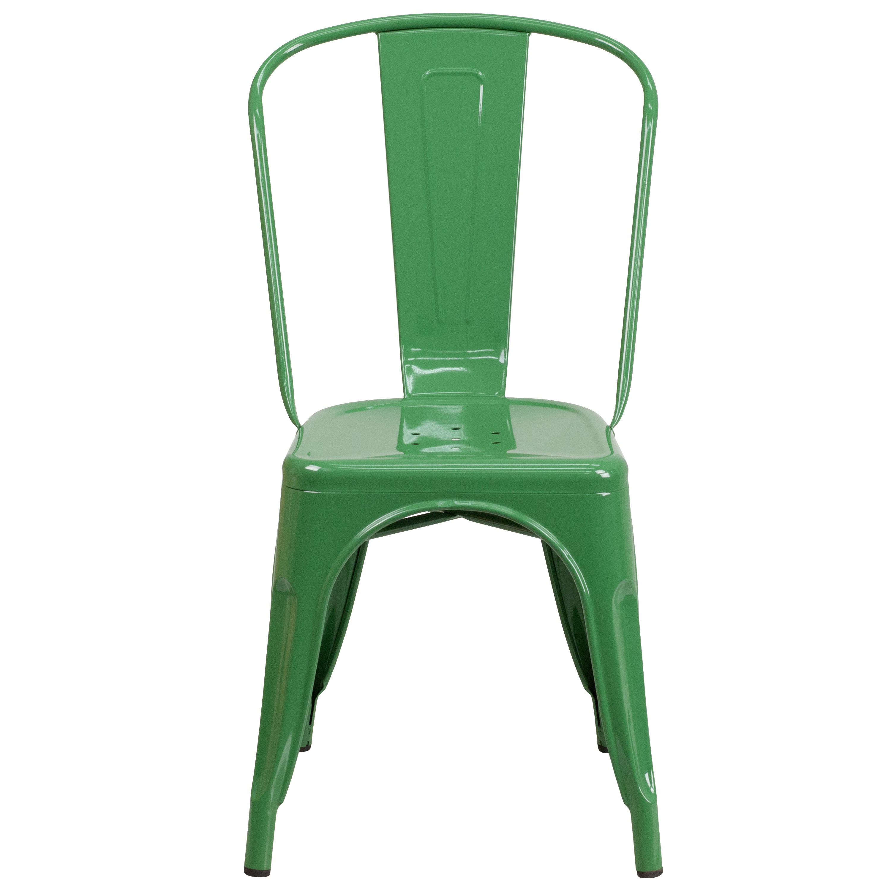 Perry Commercial Grade Green Metal Indoor-Outdoor Stackable Chair