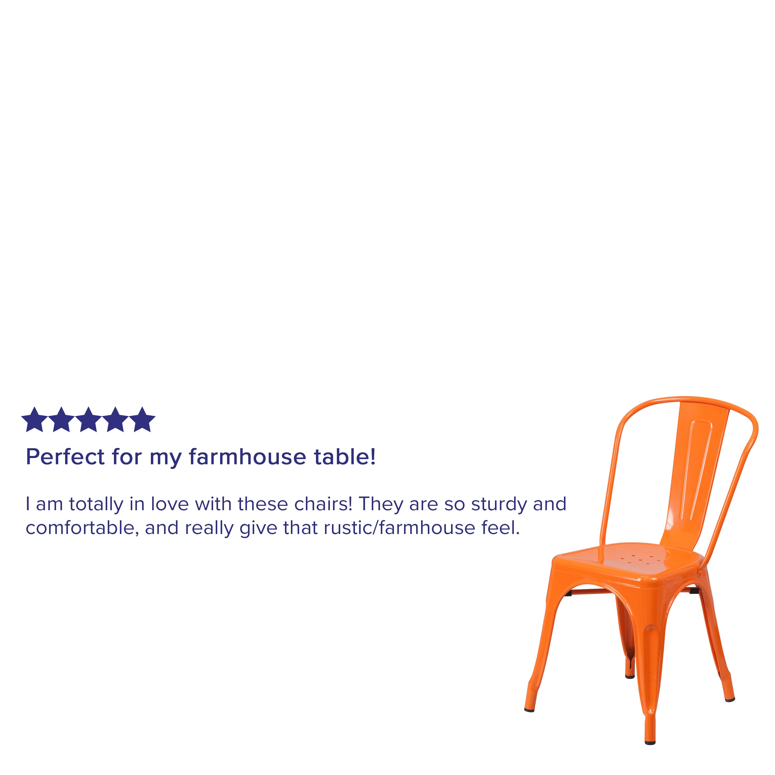 Perry Commercial Grade Orange Metal Indoor-Outdoor Stackable Chair