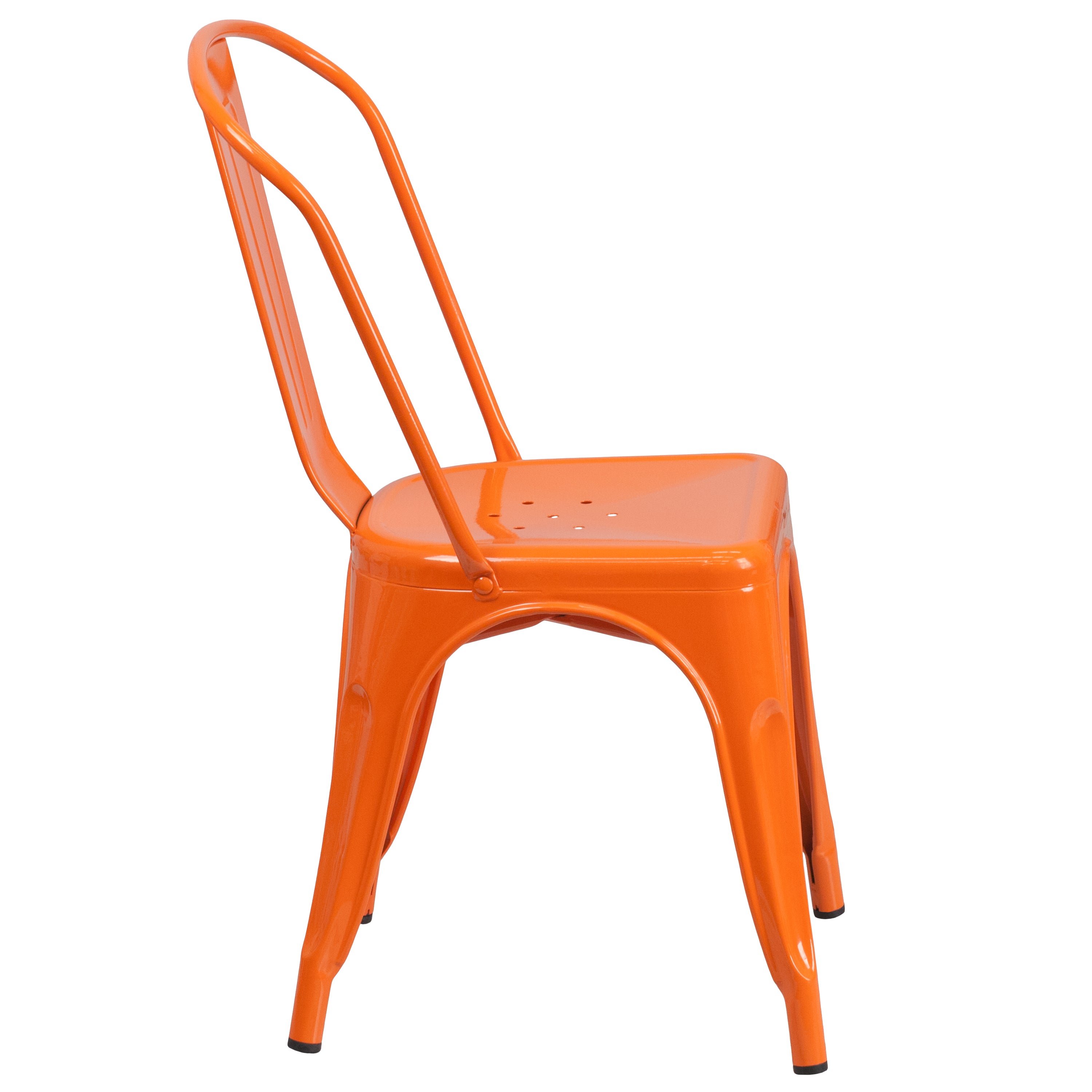 Perry Commercial Grade Orange Metal Indoor-Outdoor Stackable Chair