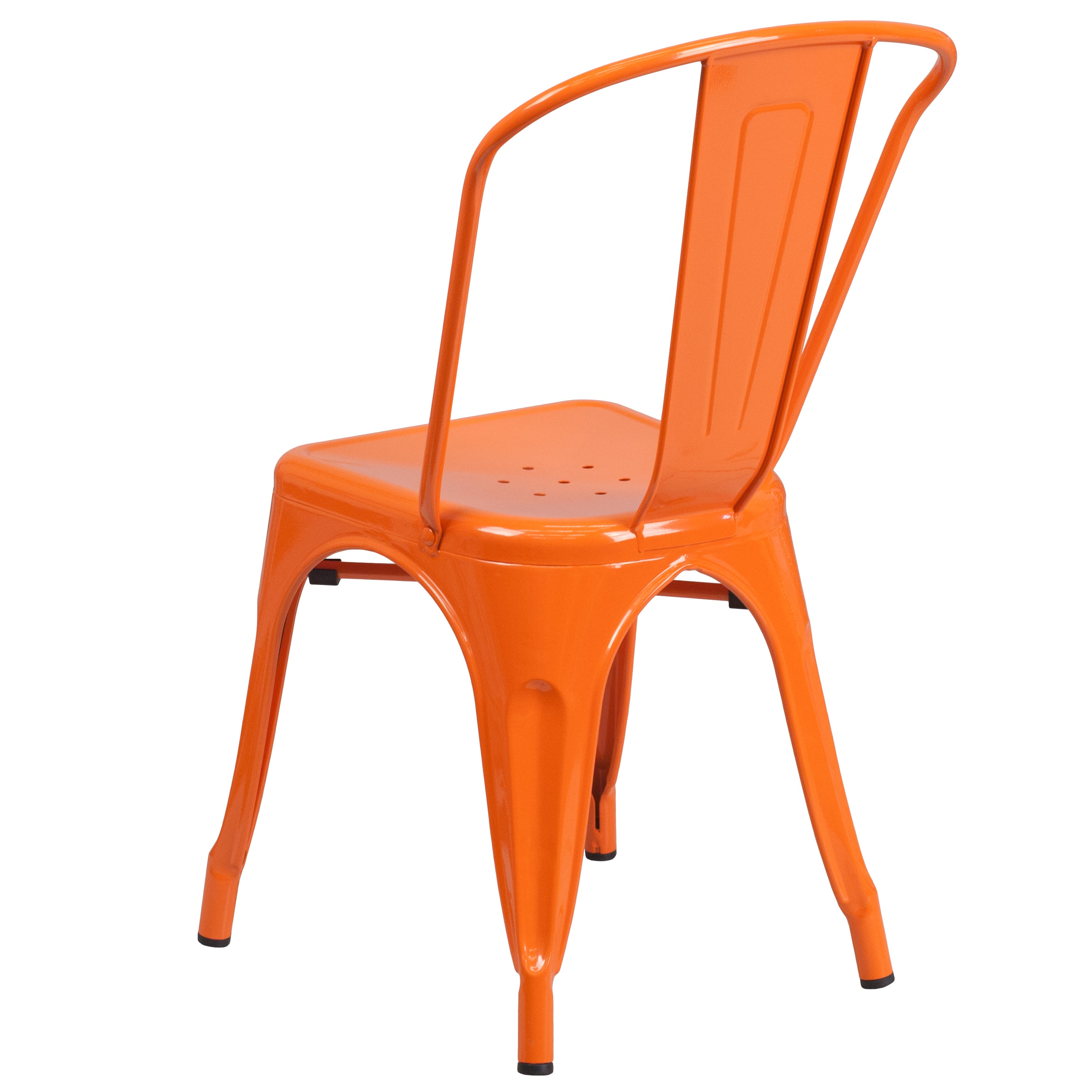 Perry Commercial Grade Orange Metal Indoor-Outdoor Stackable Chair