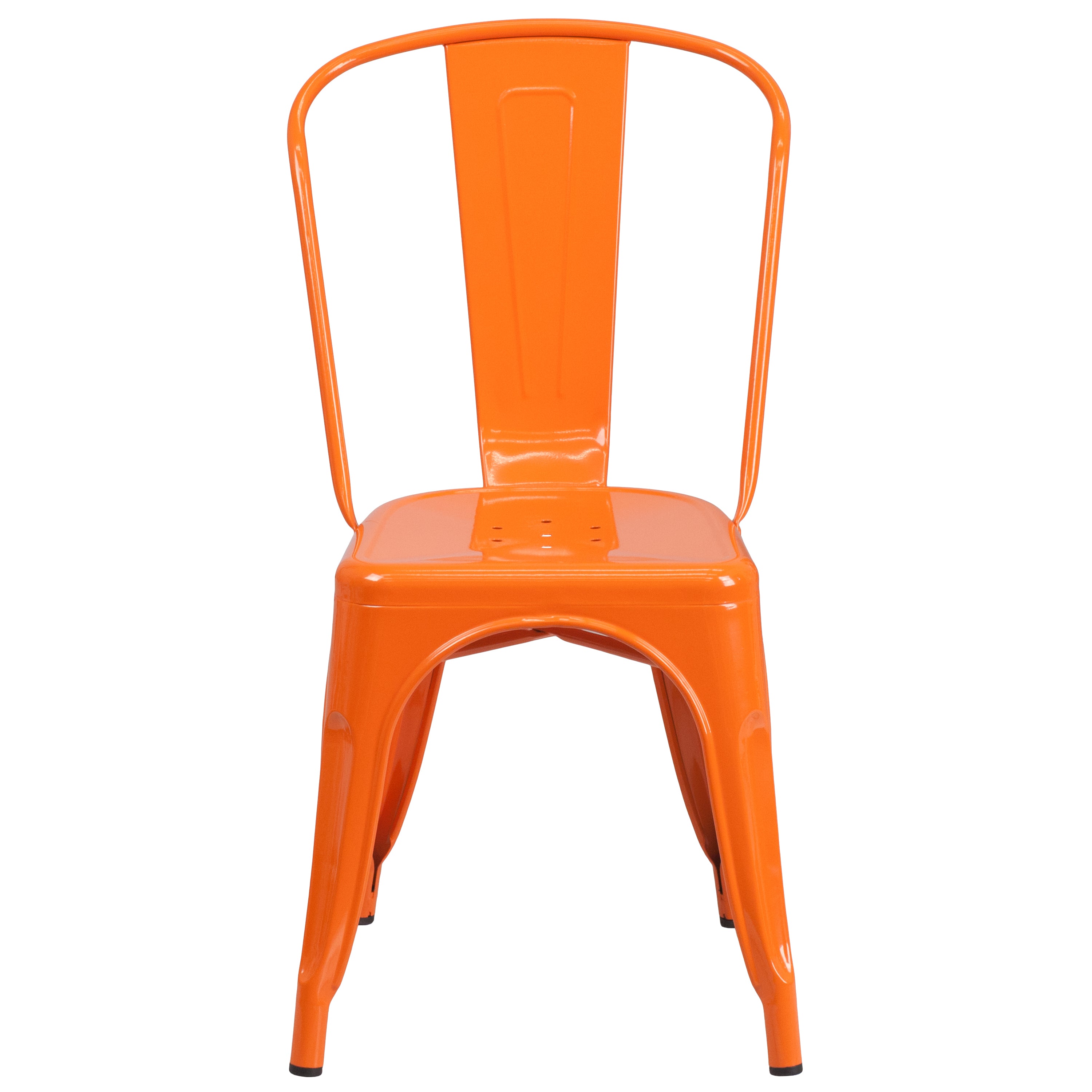 Perry Commercial Grade Orange Metal Indoor-Outdoor Stackable Chair