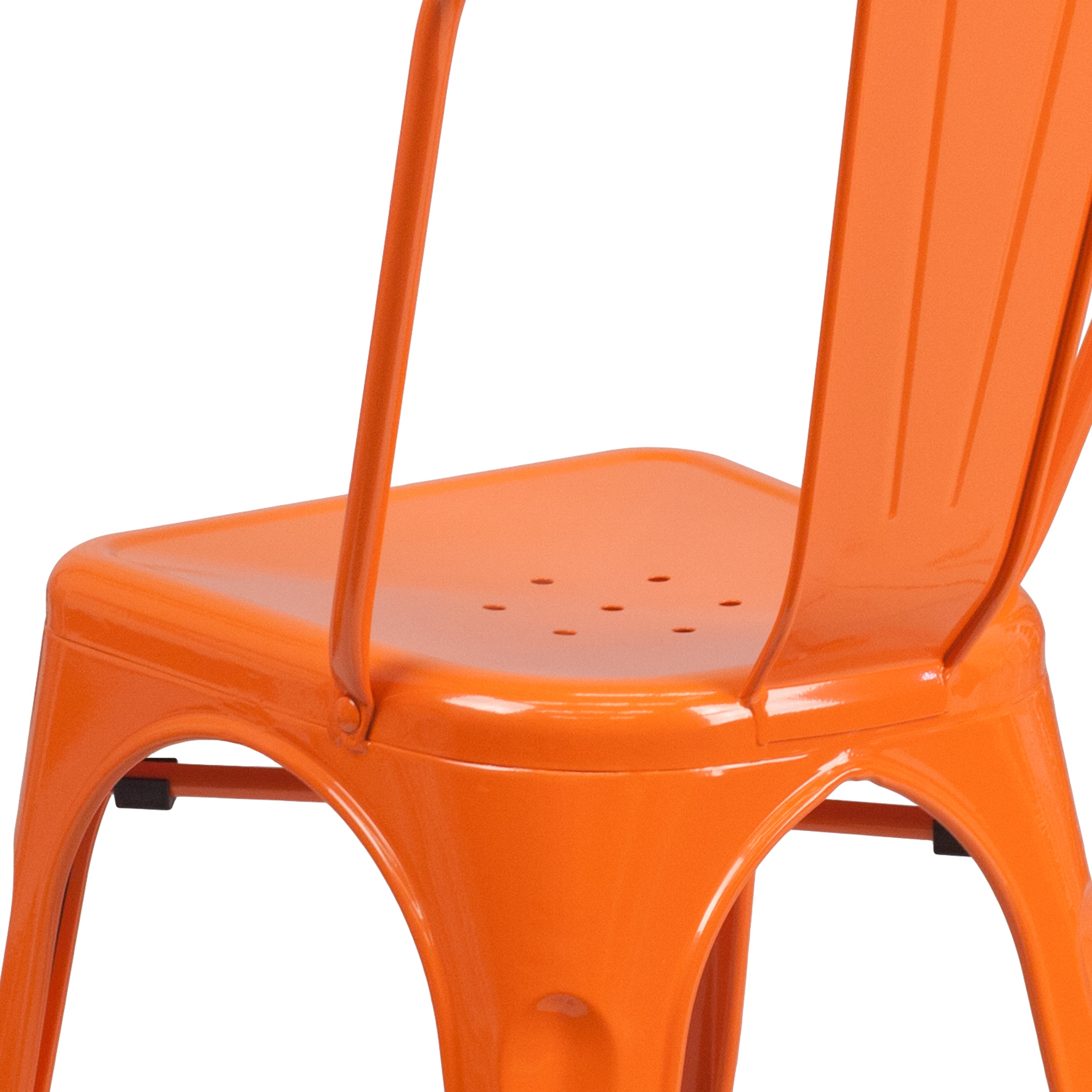 Perry Commercial Grade Orange Metal Indoor-Outdoor Stackable Chair