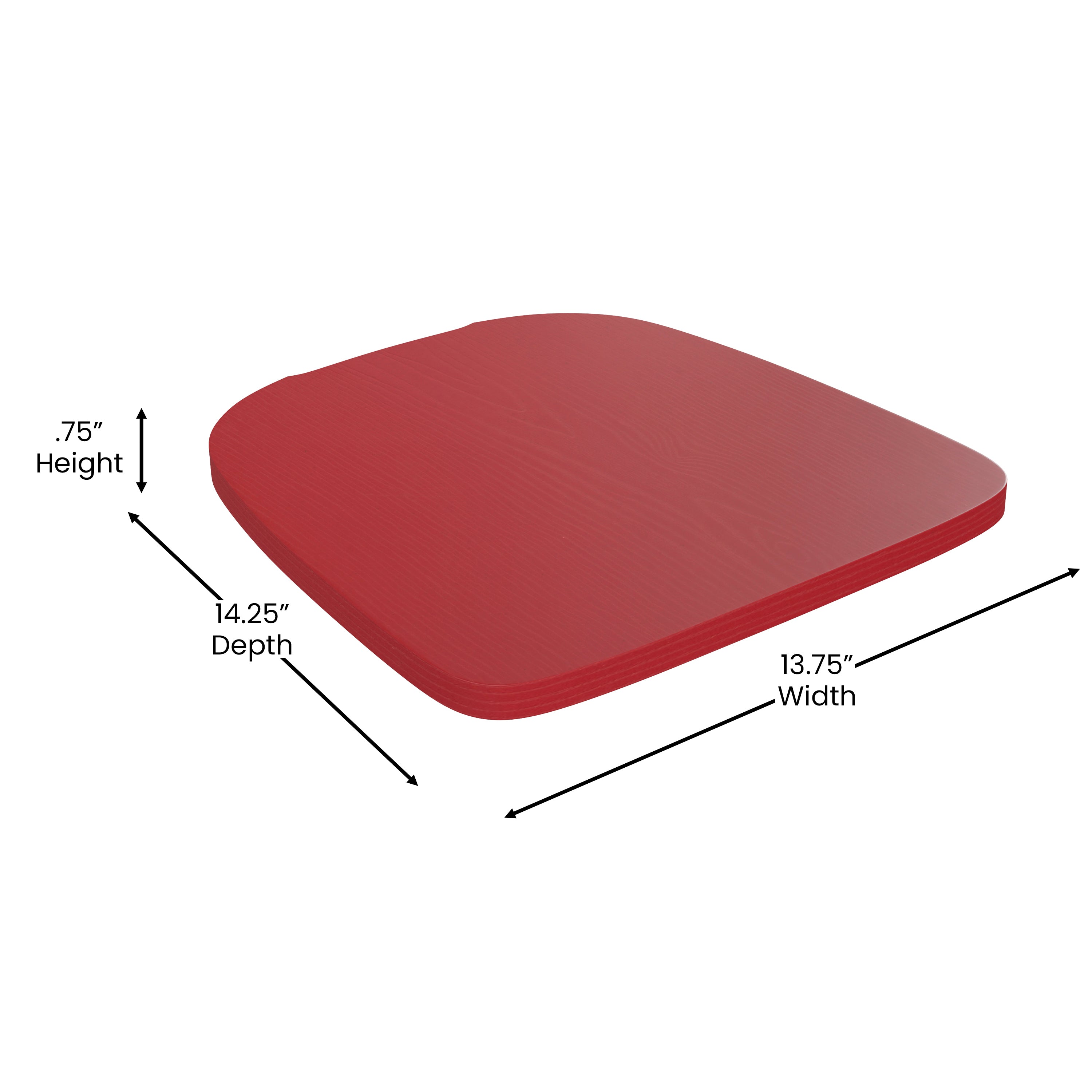 Perry Commercial Grade Red Metal Indoor-Outdoor Stackable Chair with Red Poly Resin Wood Seat