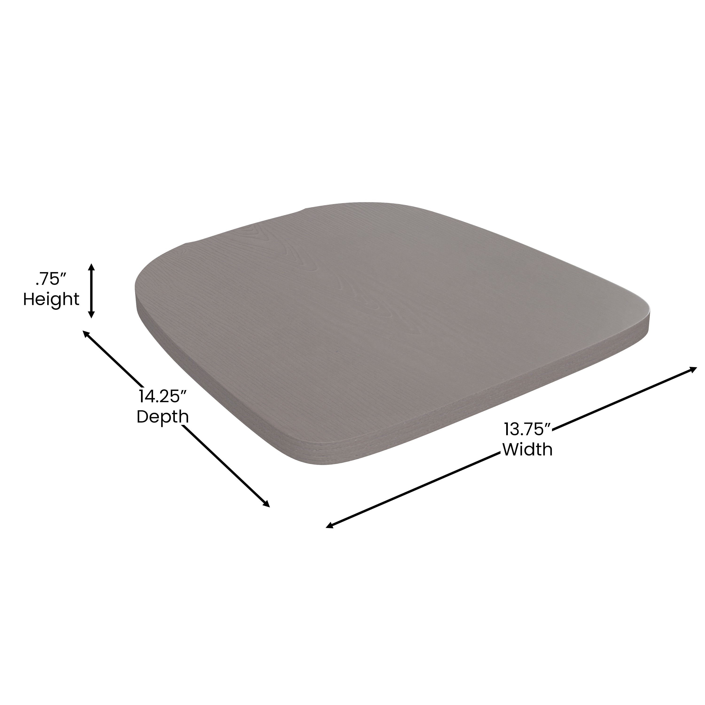 Perry Commercial Grade Silver Metal Indoor-Outdoor Stackable Chair with Gray Poly Resin Wood Seat