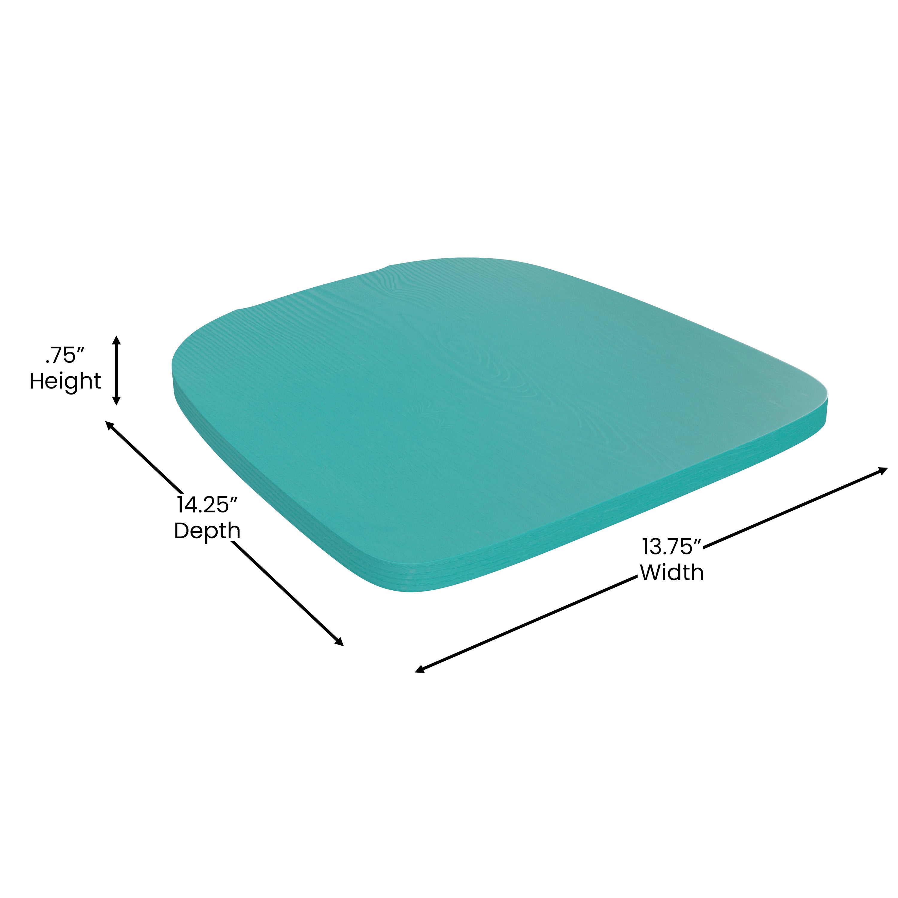 Perry Commercial Grade White Metal Indoor-Outdoor Stackable Chair with Mint Green Poly Resin Wood Seat