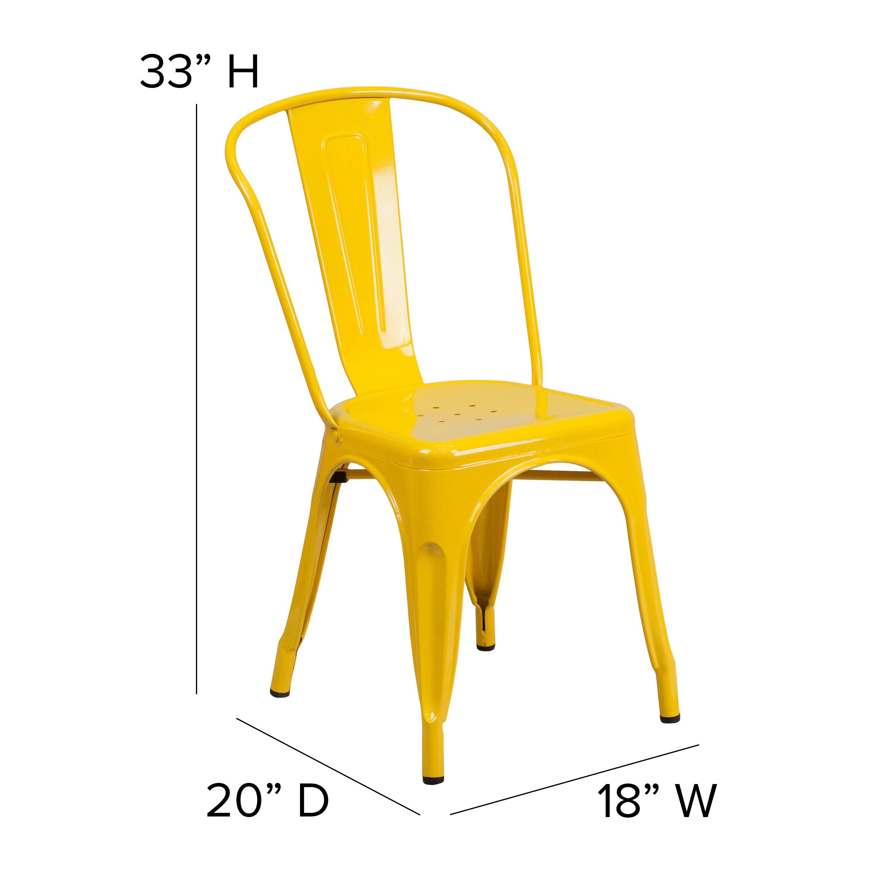 Perry Commercial Grade Yellow Metal Indoor-Outdoor Stackable Chair