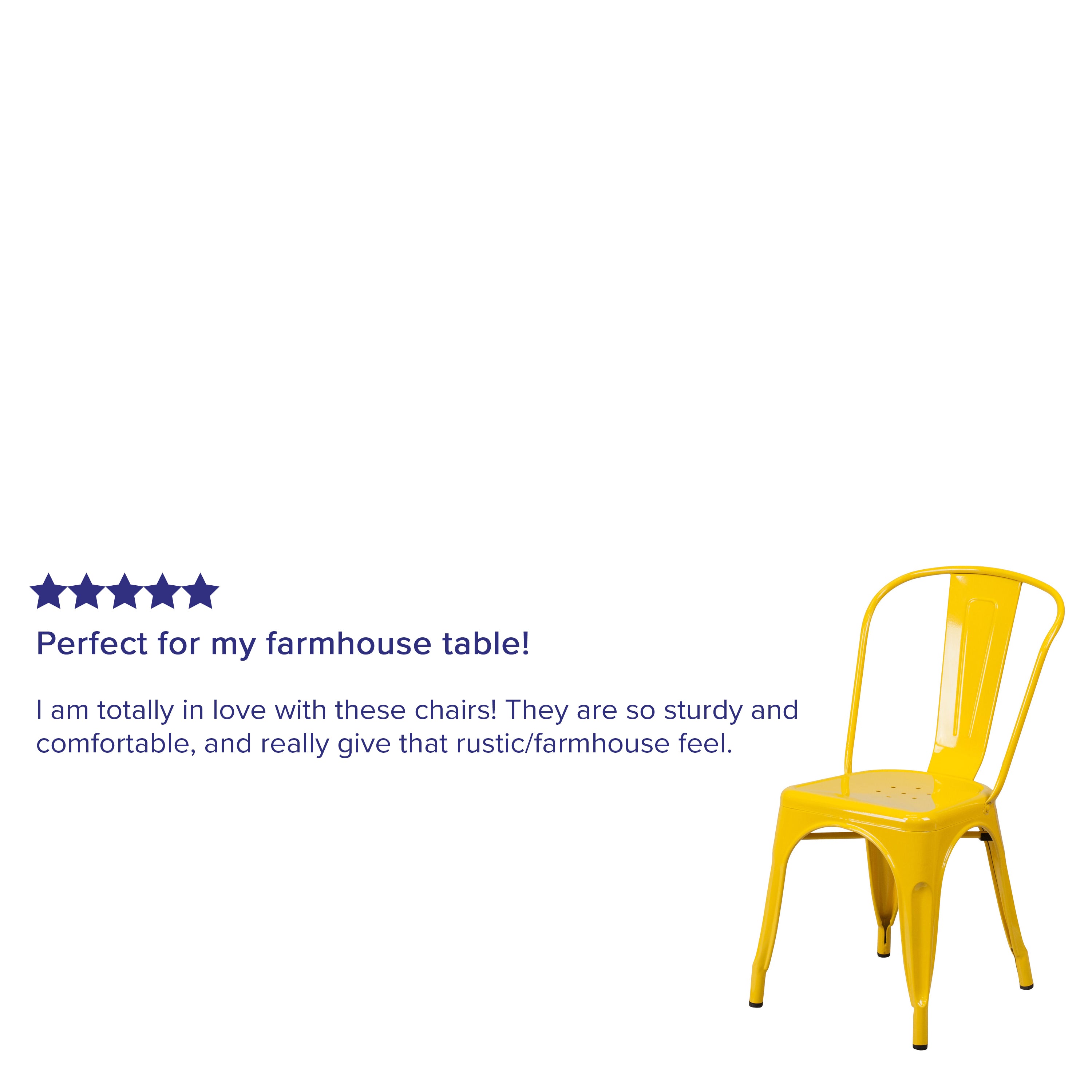 Perry Commercial Grade Yellow Metal Indoor-Outdoor Stackable Chair