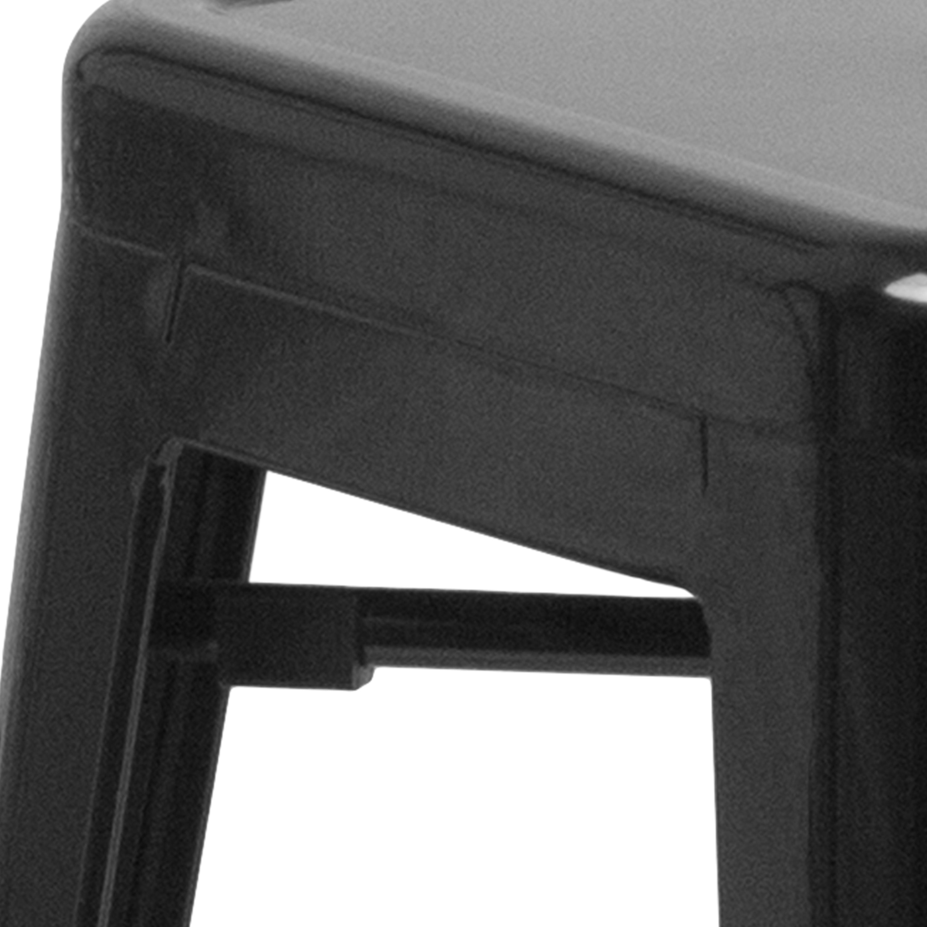 Kai Commercial Grade 24" High Backless Black Metal Indoor-Outdoor Counter Height Stool with Square Seat