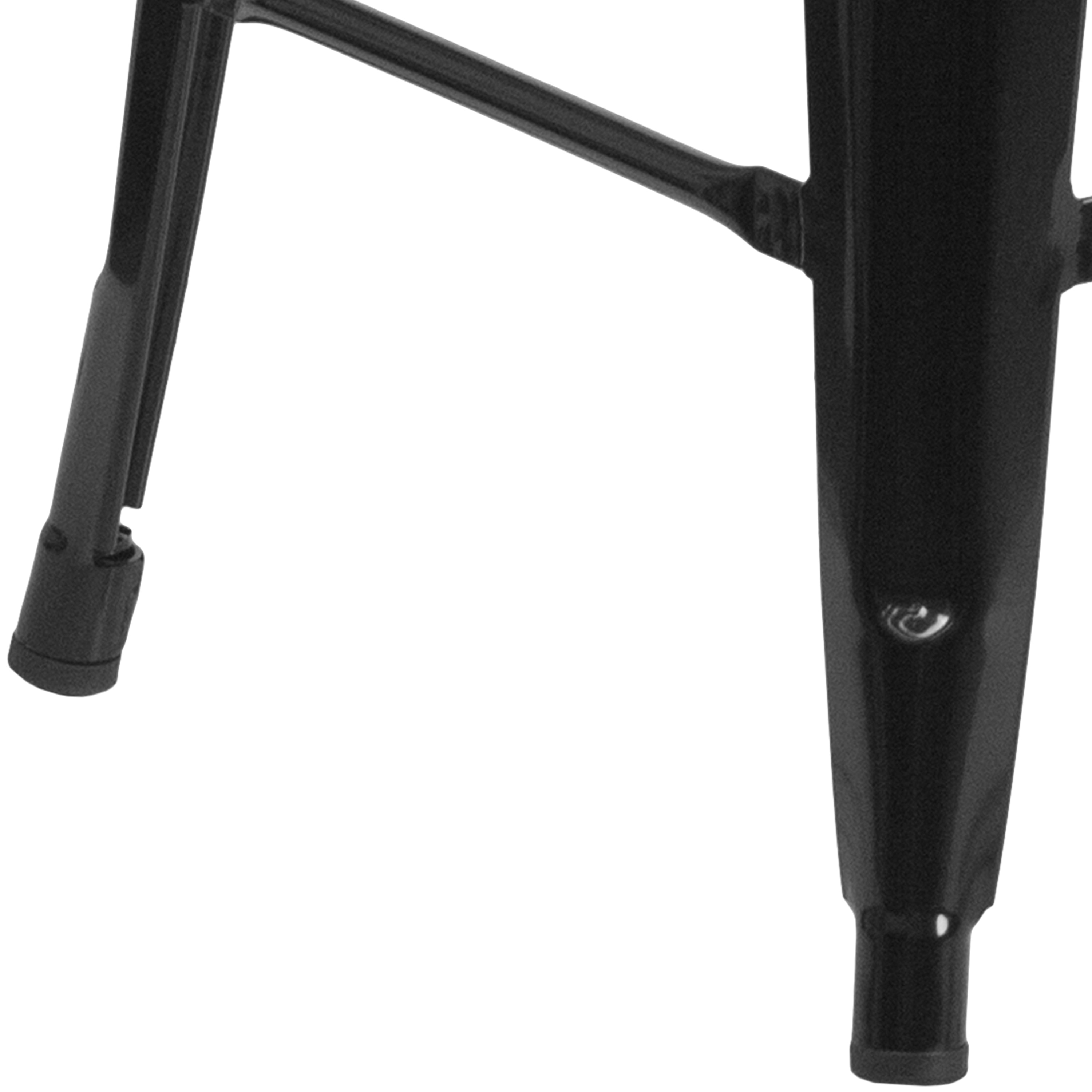 Lily 24" High Backless Black Metal Counter Height Stool with Square Wood Seat