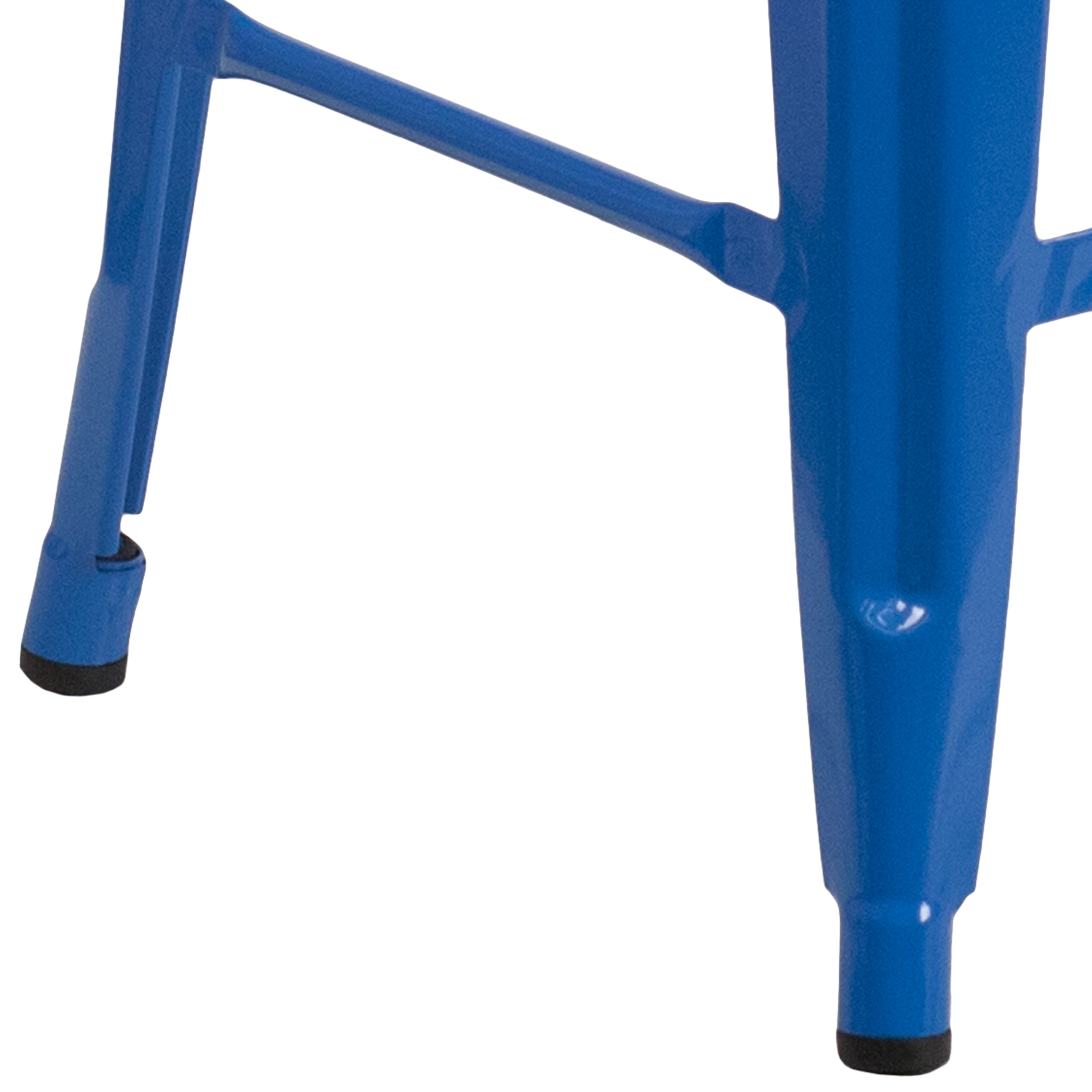 Kai Commercial Grade 24" High Backless Blue Metal Indoor-Outdoor Counter Height Stool with Square Seat