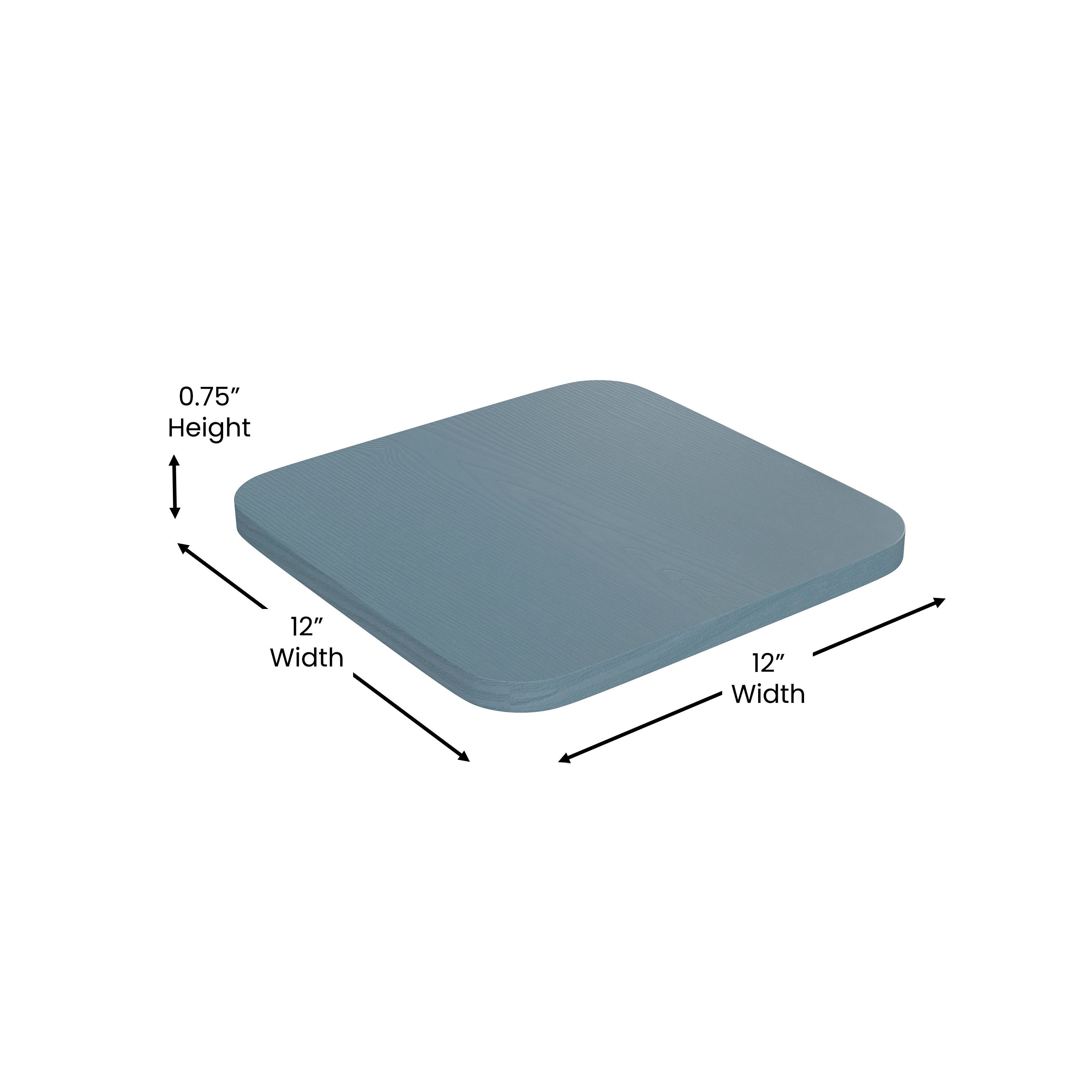 Kai Commercial Grade 24" High Backless Blue Metal Indoor-Outdoor Counter Height Stool with Teal-Blue Poly Resin Wood Seat