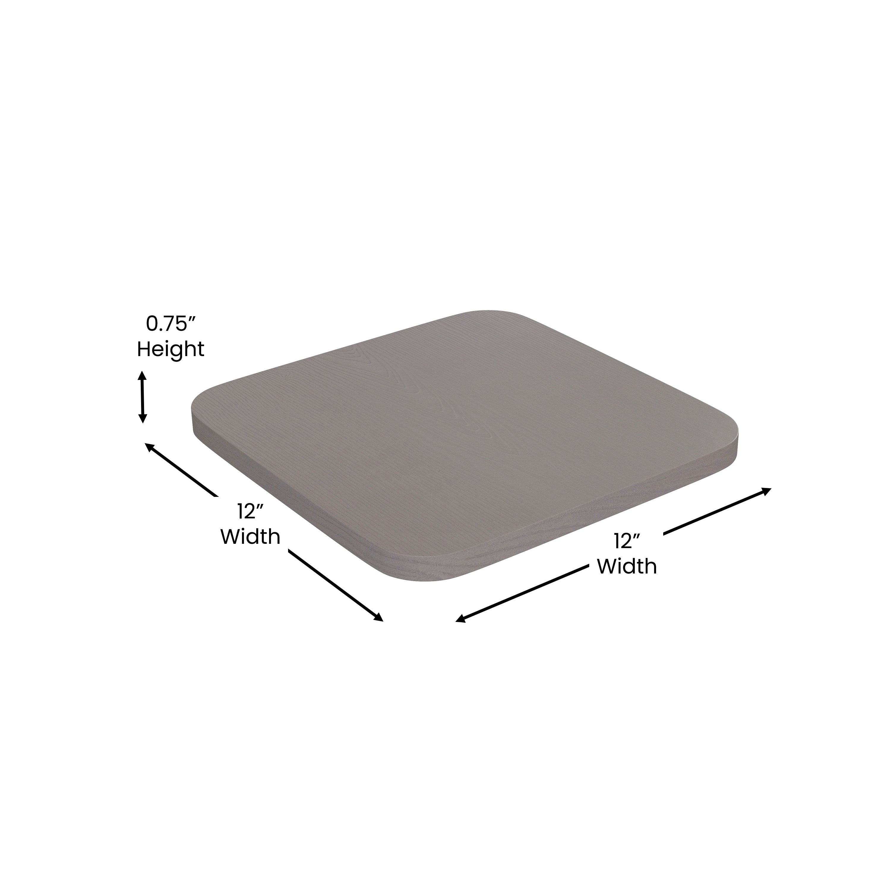 Kai Commercial Grade 24" High Backless White Metal Indoor-Outdoor Counter Height Stool with Gray Poly Resin Wood Seat