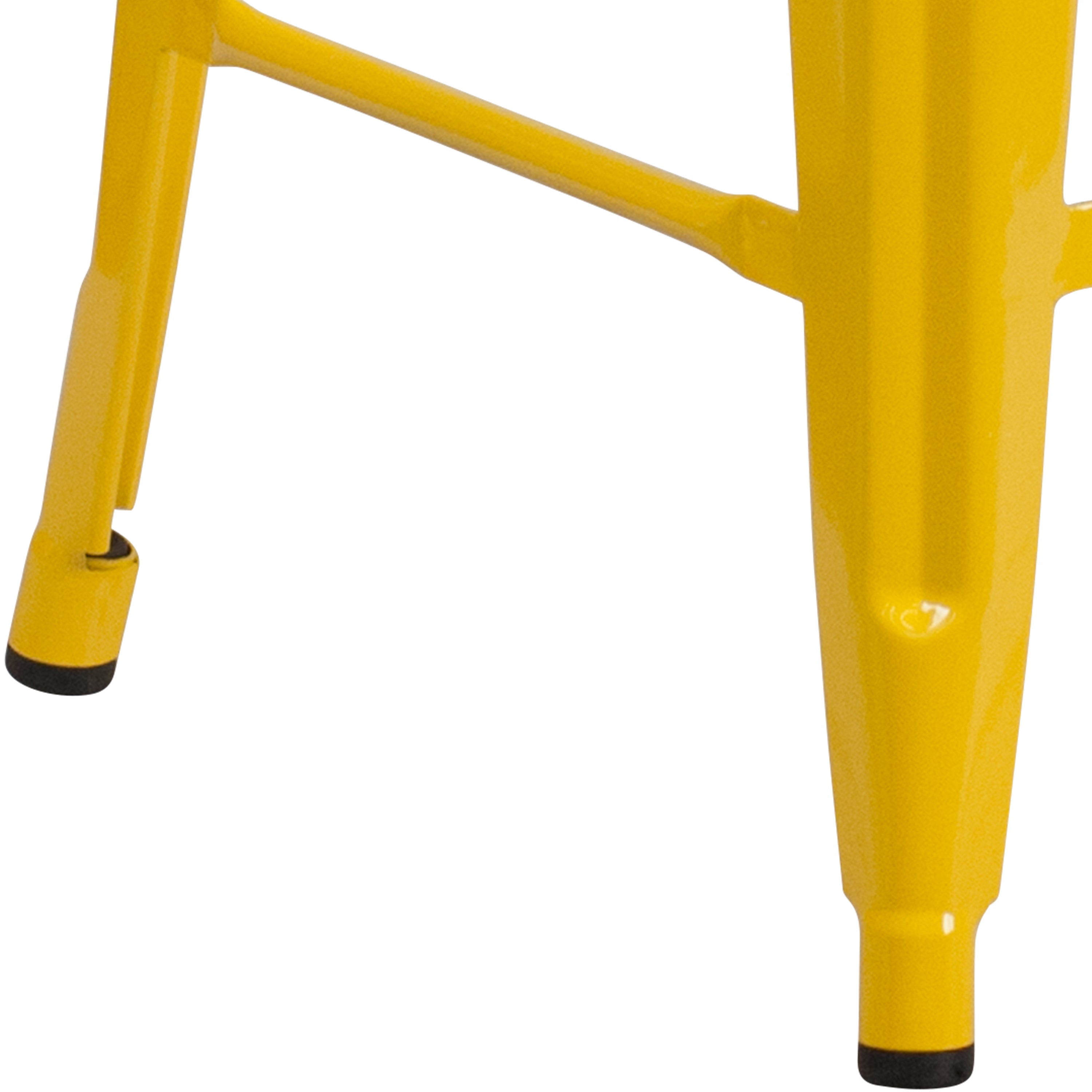 Kai Commercial Grade 24" High Backless Yellow Metal Indoor-Outdoor Counter Height Stool with Square Seat
