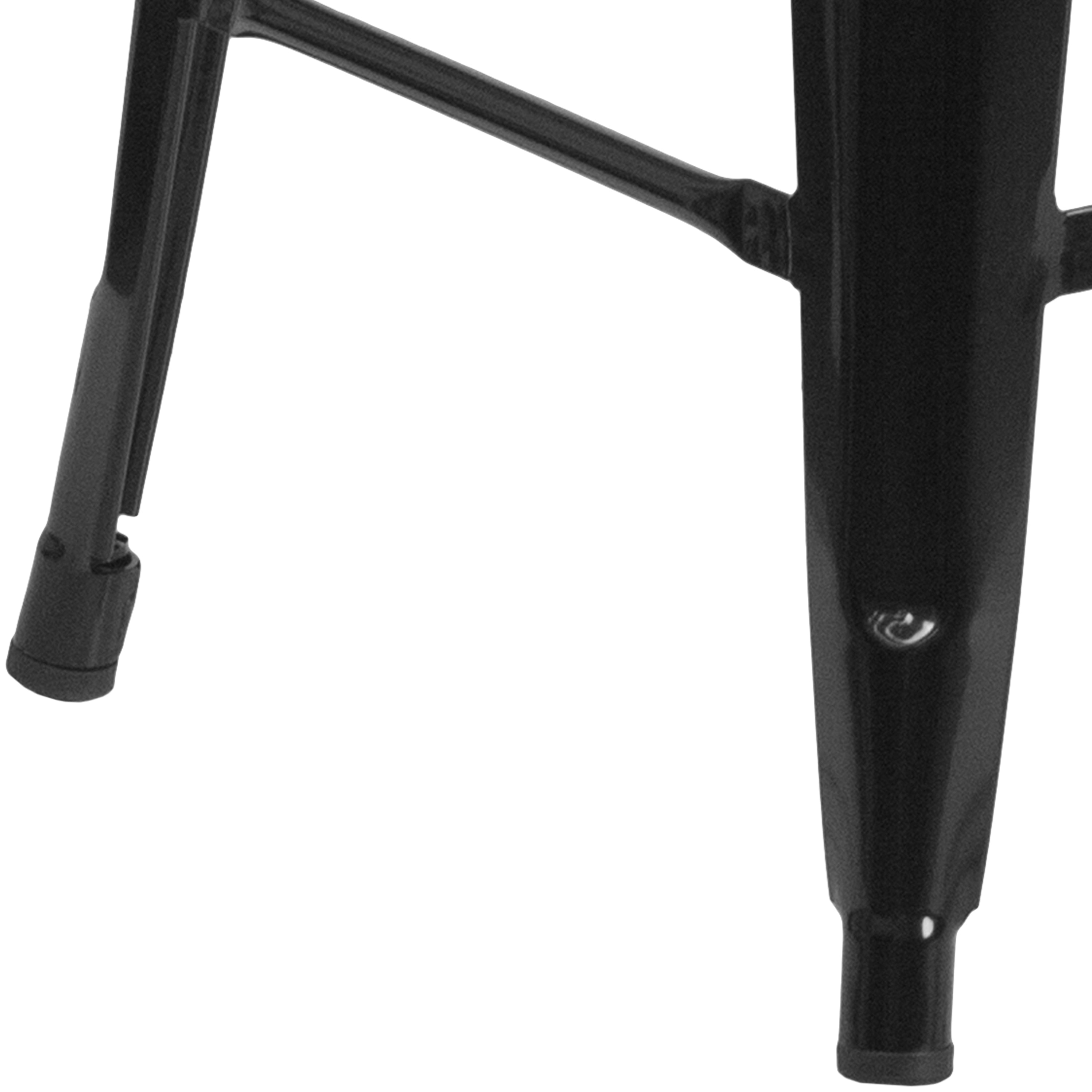 Kai Commercial Grade 30" High Backless Black Metal Indoor-Outdoor Barstool with Square Seat