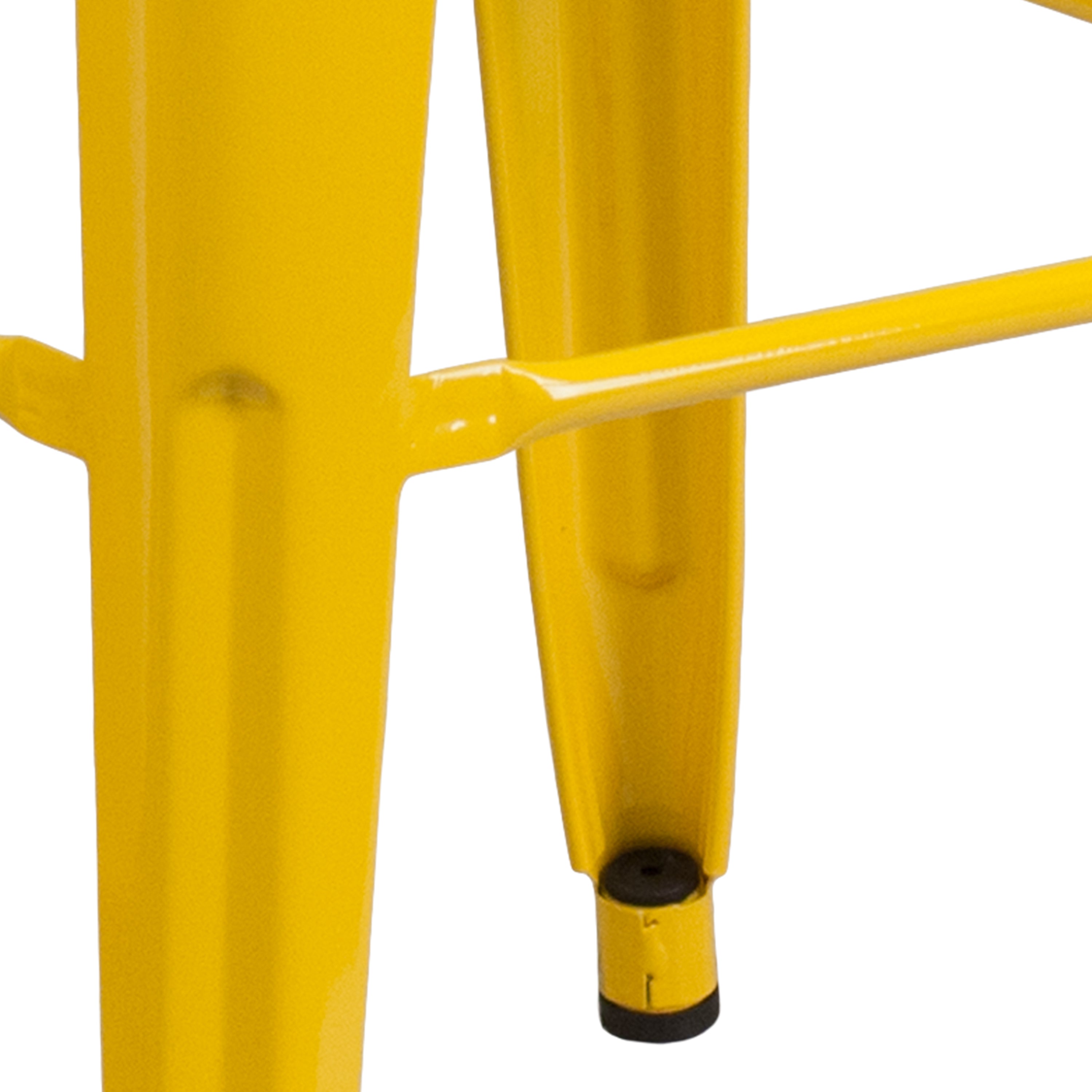 Kai Commercial Grade 30" High Backless Yellow Metal Indoor-Outdoor Barstool with Square Seat