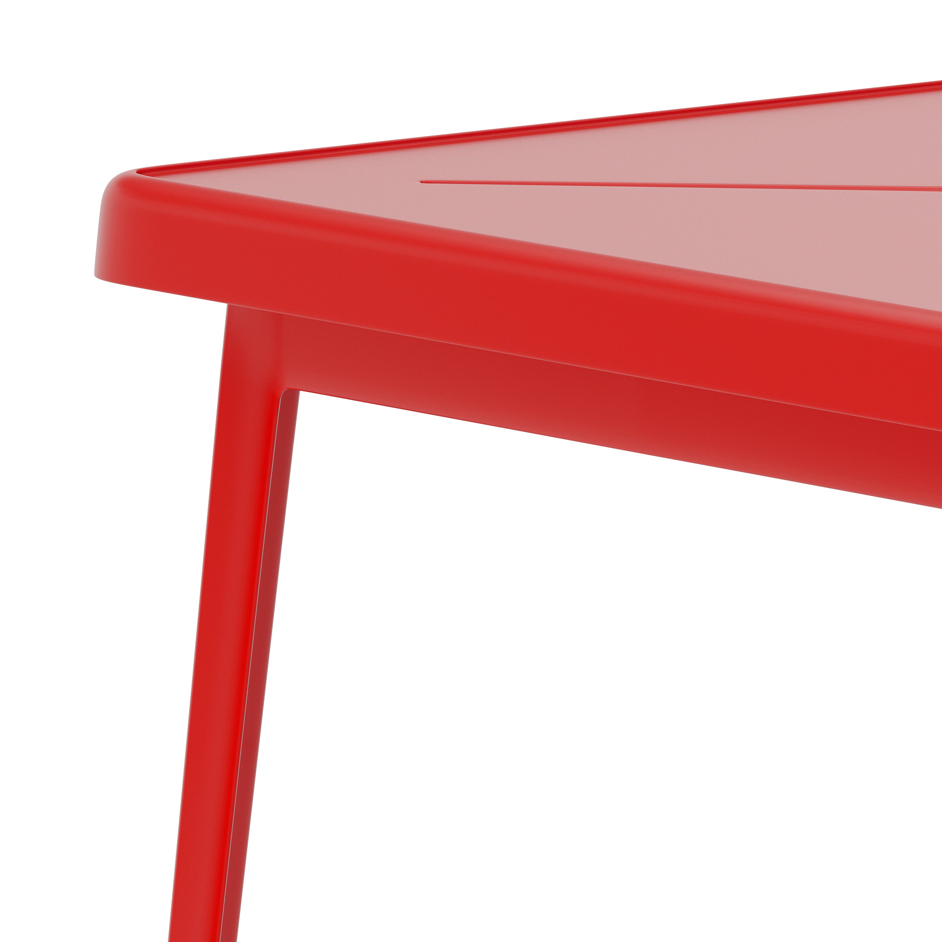 Aaron Commercial Grade 23.75" Square Red Metal Indoor-Outdoor Bar Height Table
