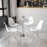 Fredrick 23.75'' Square Glass Table with 30''H Chrome Base