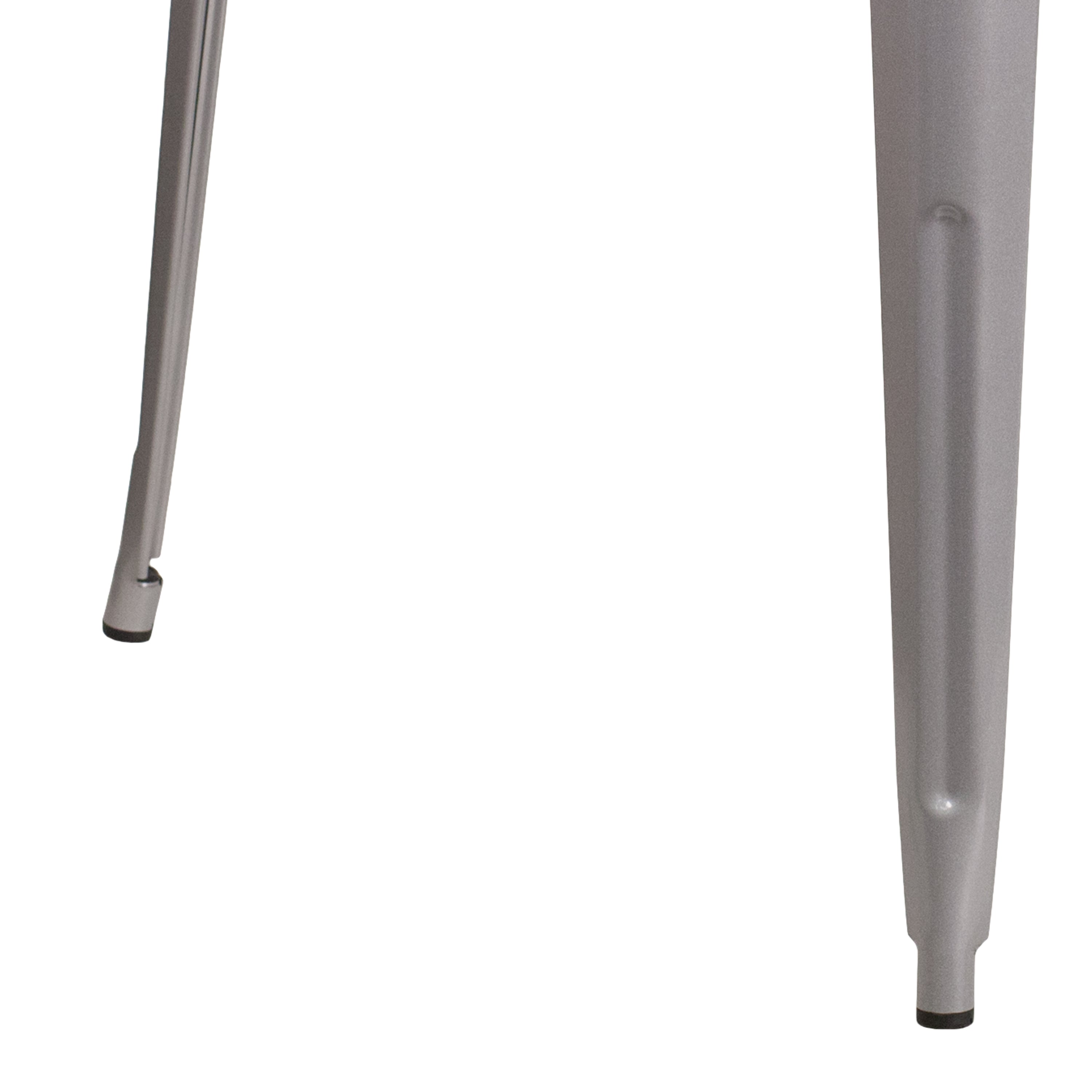 Nolan Commercial Grade 31.5" Square Silver Metal Indoor-Outdoor Bar Height Table