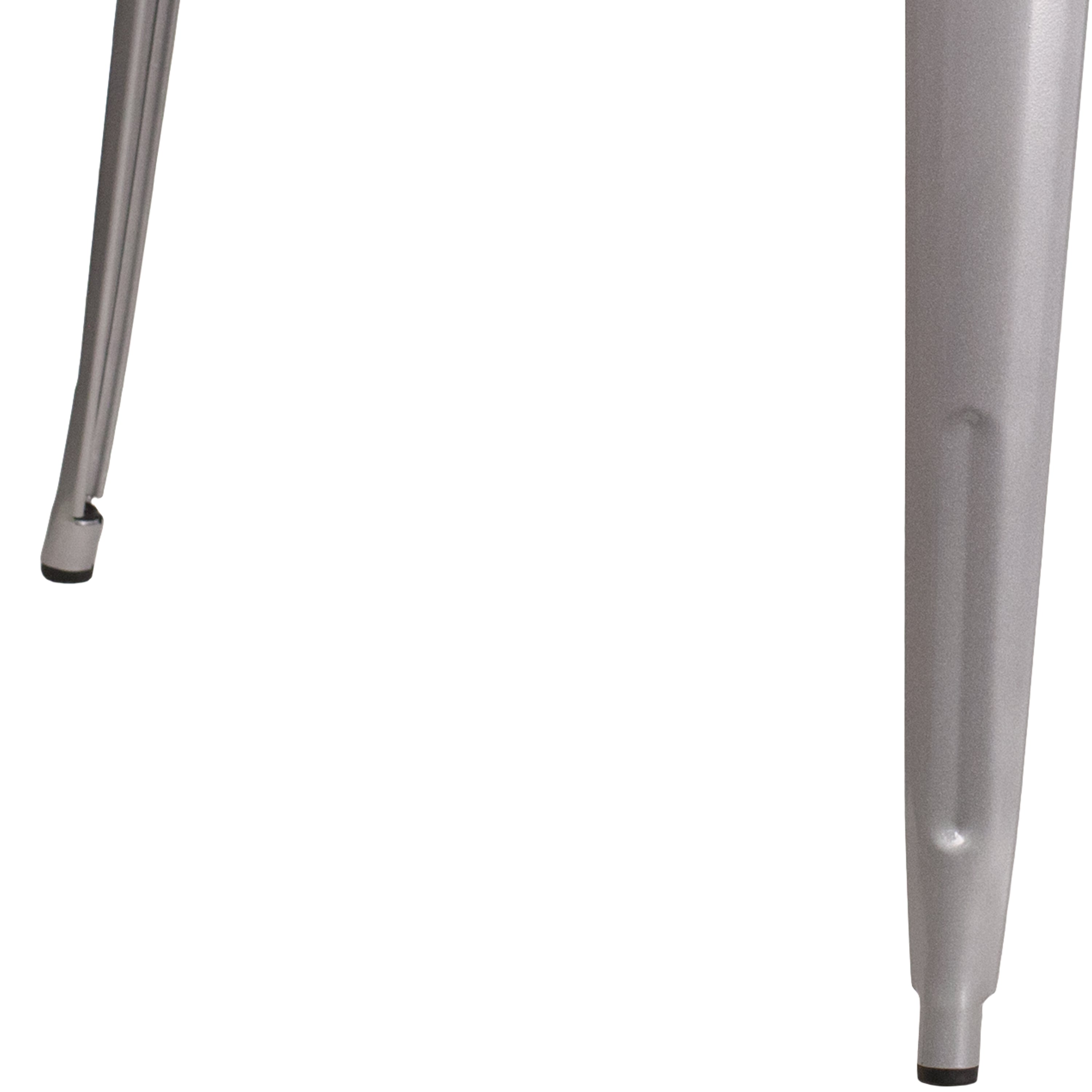 Parker Commercial Grade 35.5" Square Silver Metal Indoor-Outdoor Table