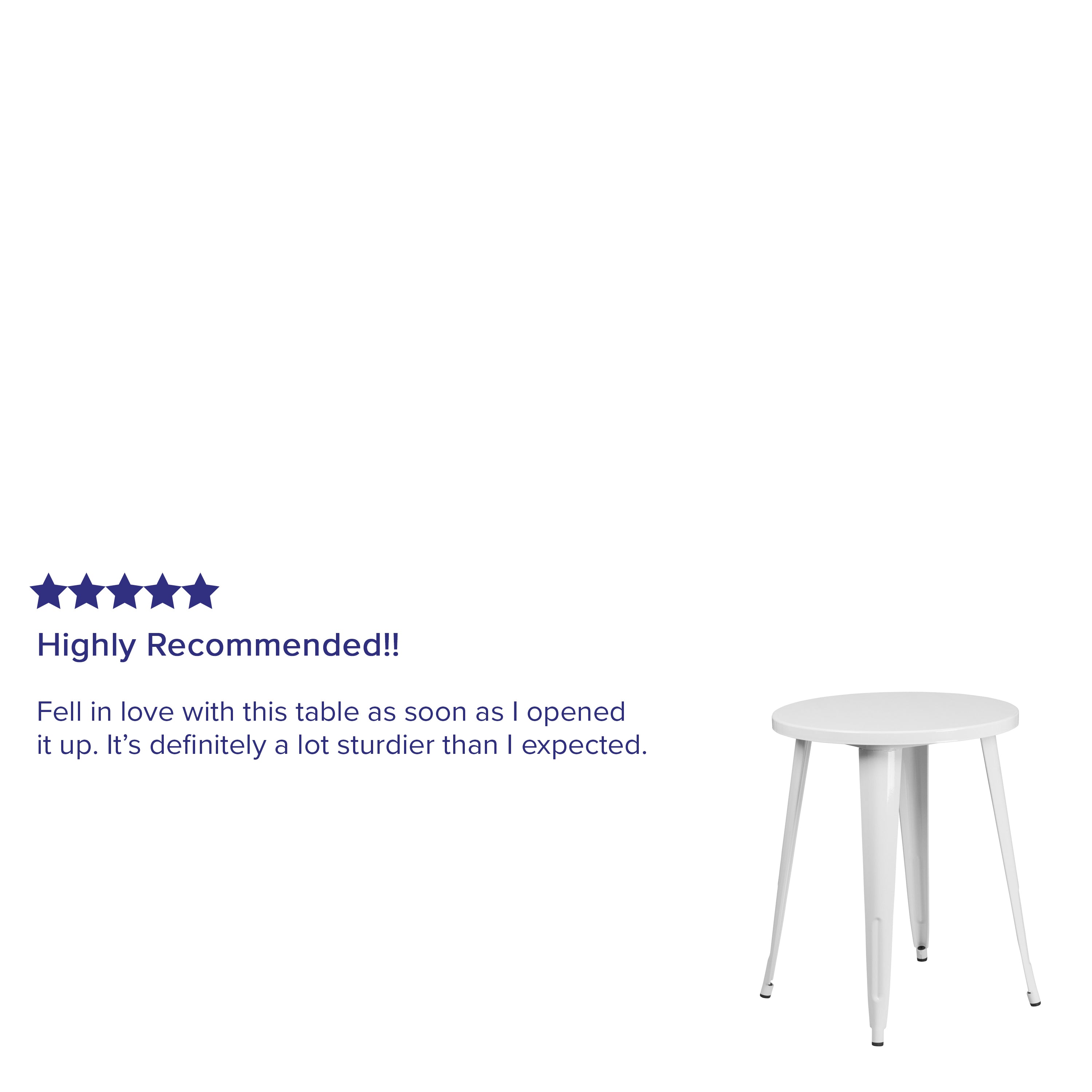 Webb Commercial Grade 24" Round White Metal Indoor-Outdoor Table