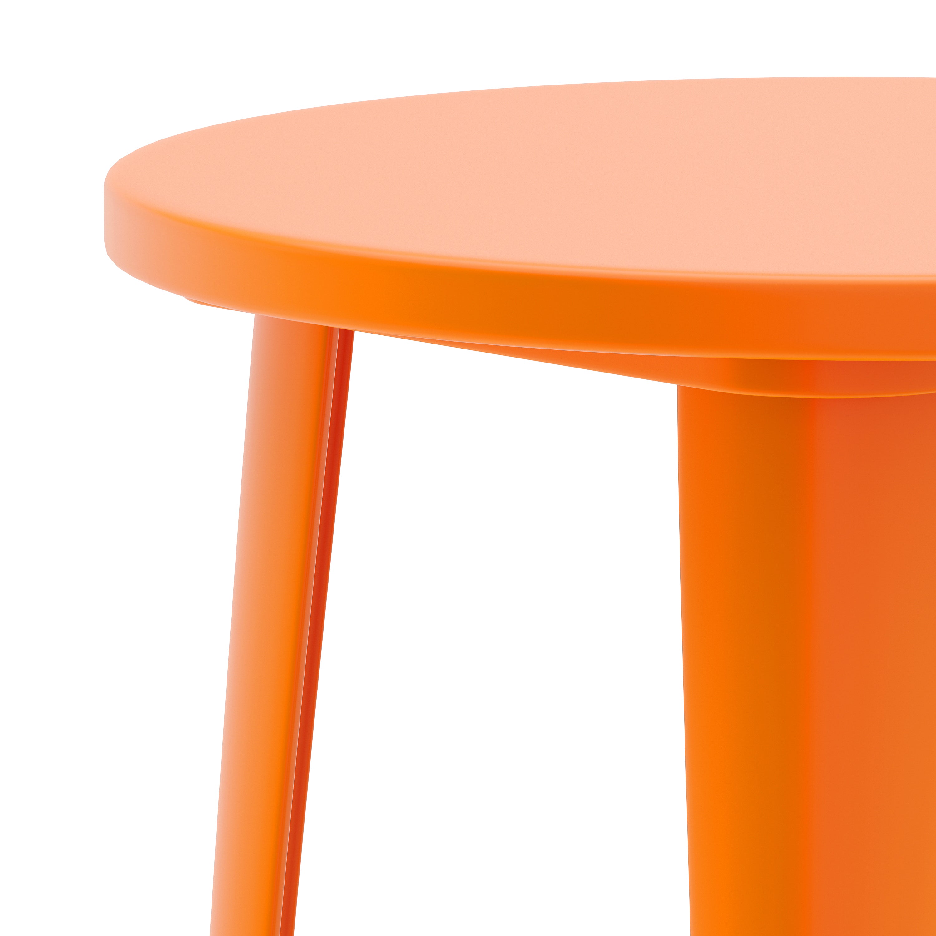 James Commercial Grade 24" Round Orange Metal Indoor-Outdoor Bar Height Table